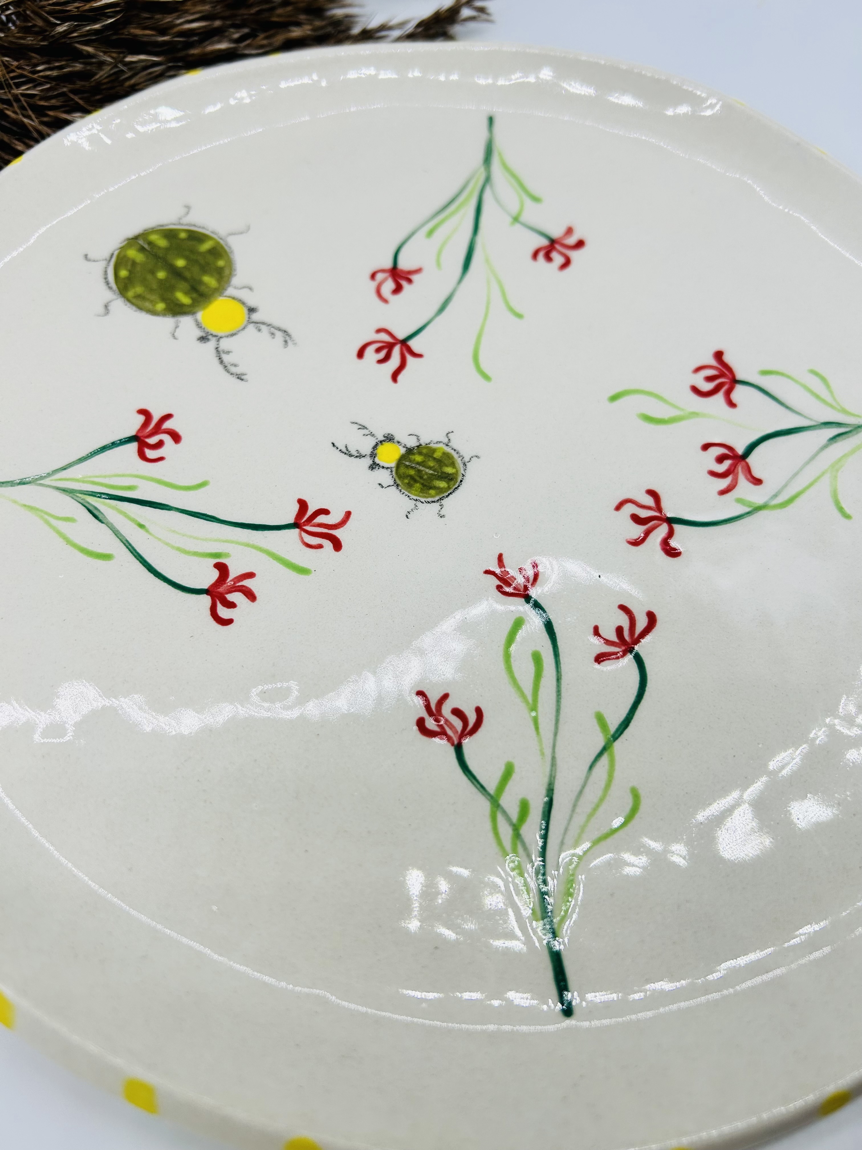 Lėkštė Du žali vabaliukai