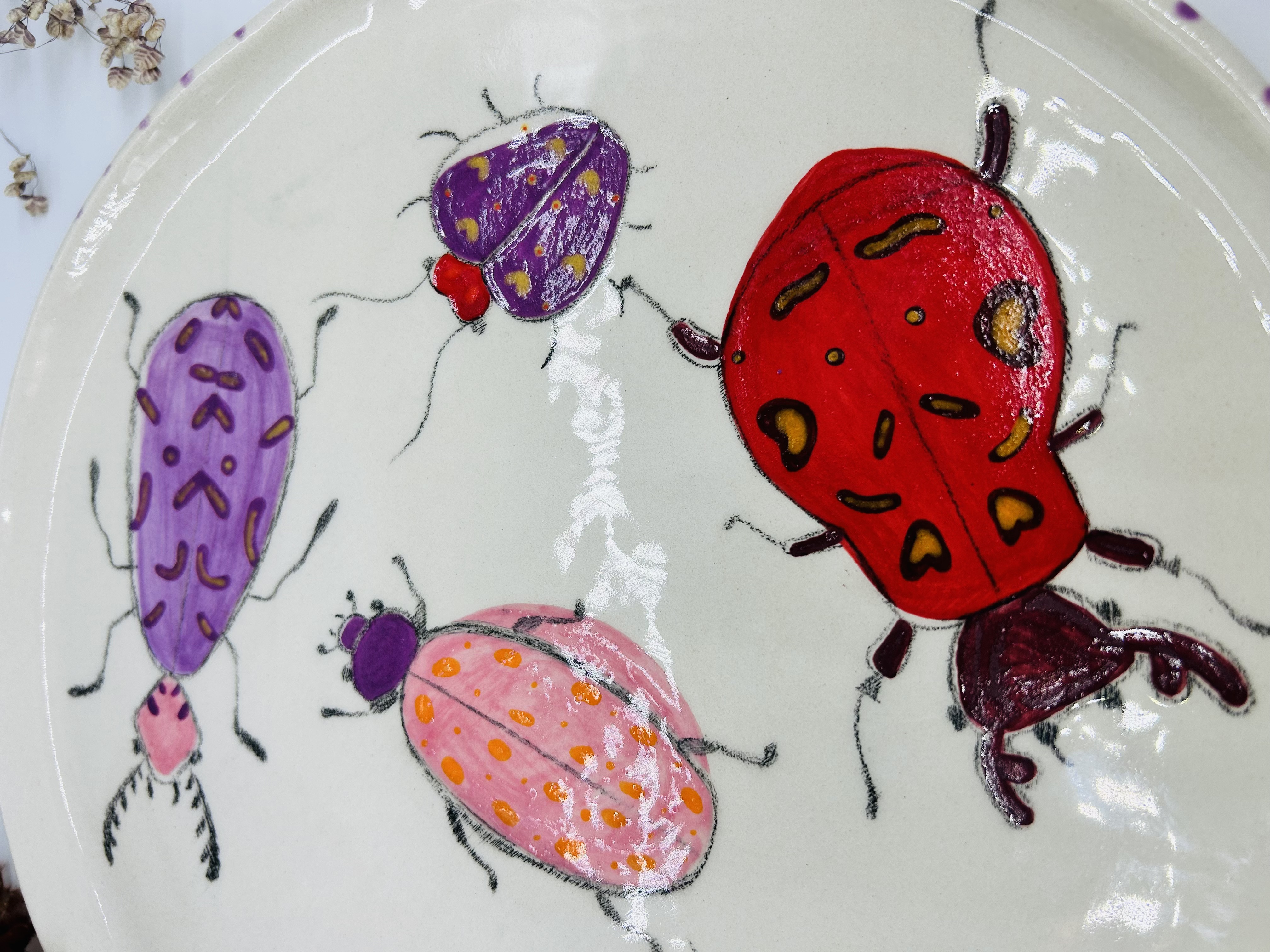 Lėkštė Violetiniai vabalai