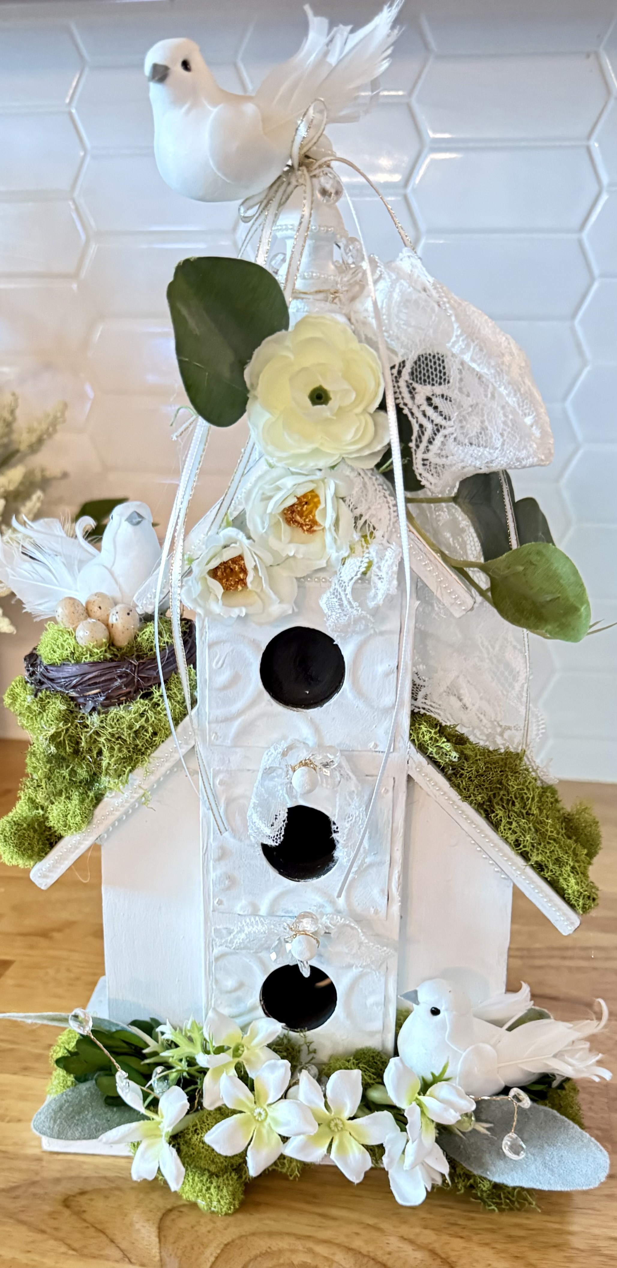 Decorative White Birdhouse