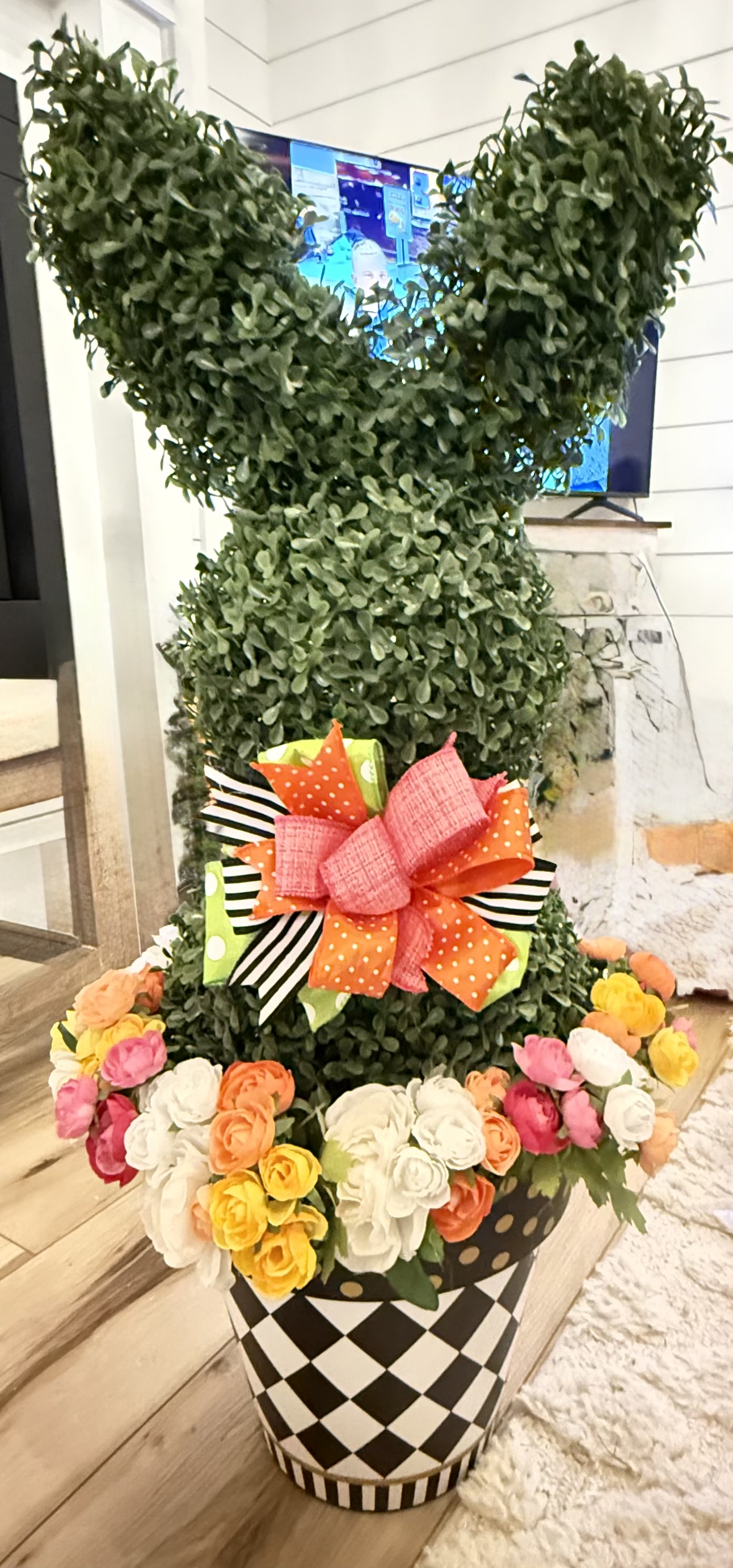 Bunny Shaped Topiary Decor