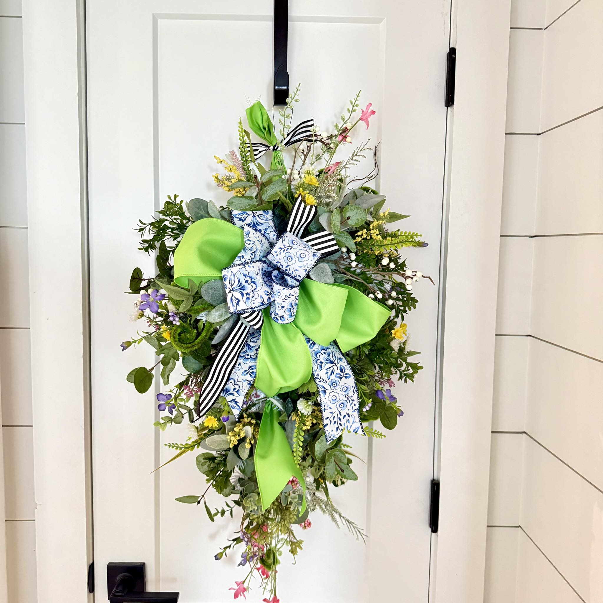 Spring Floral Swag Door Wreath