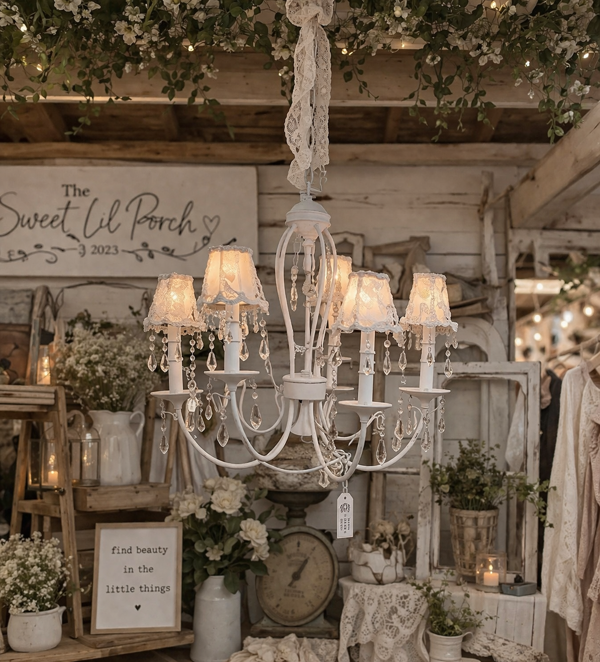 Vintage Shabby Chic Chandelier