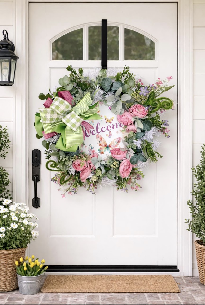 Spring Floral Welcome Wreath