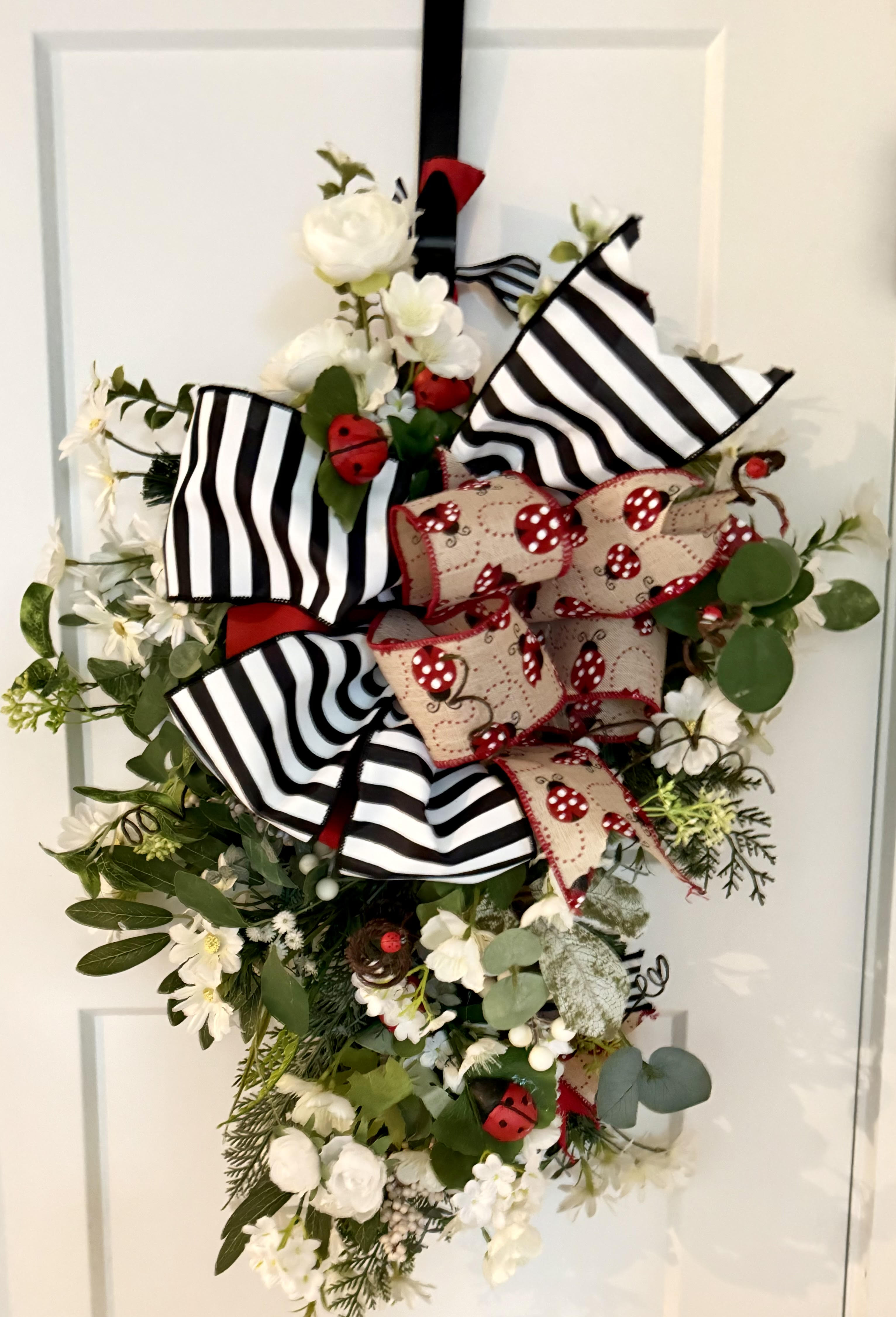 Ladybug Spring Door Wreath