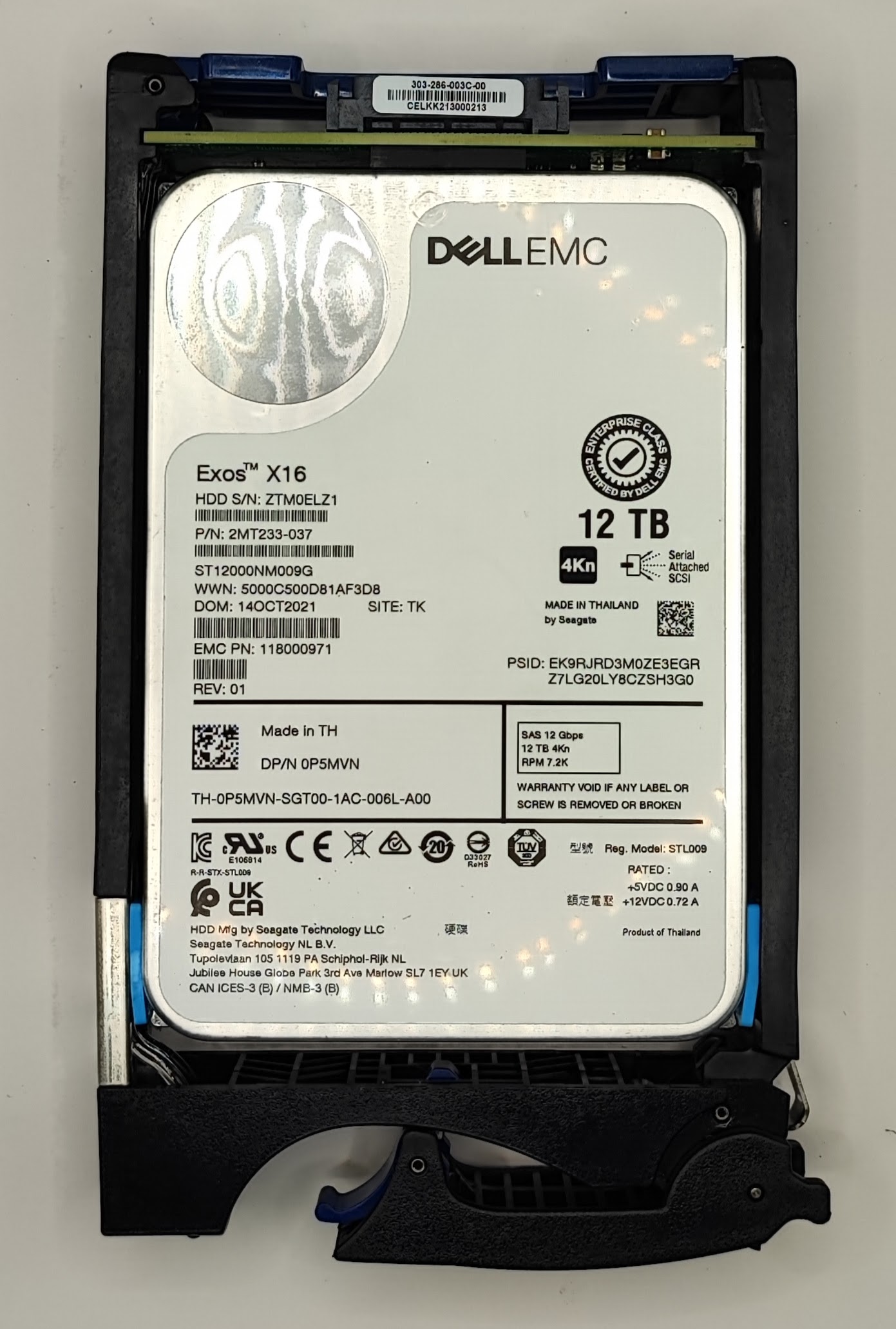 Disco HDD Dell EMC 12TB SAS 12Gbps 7.2K 3.5" Seagate Exos