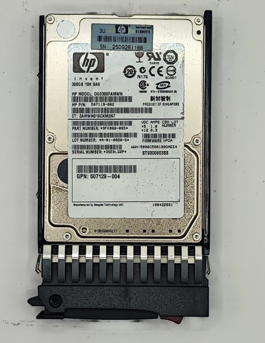 Disco HDD HP 300GB SAS 6Gbps 10K SFF - PN: 507284-001