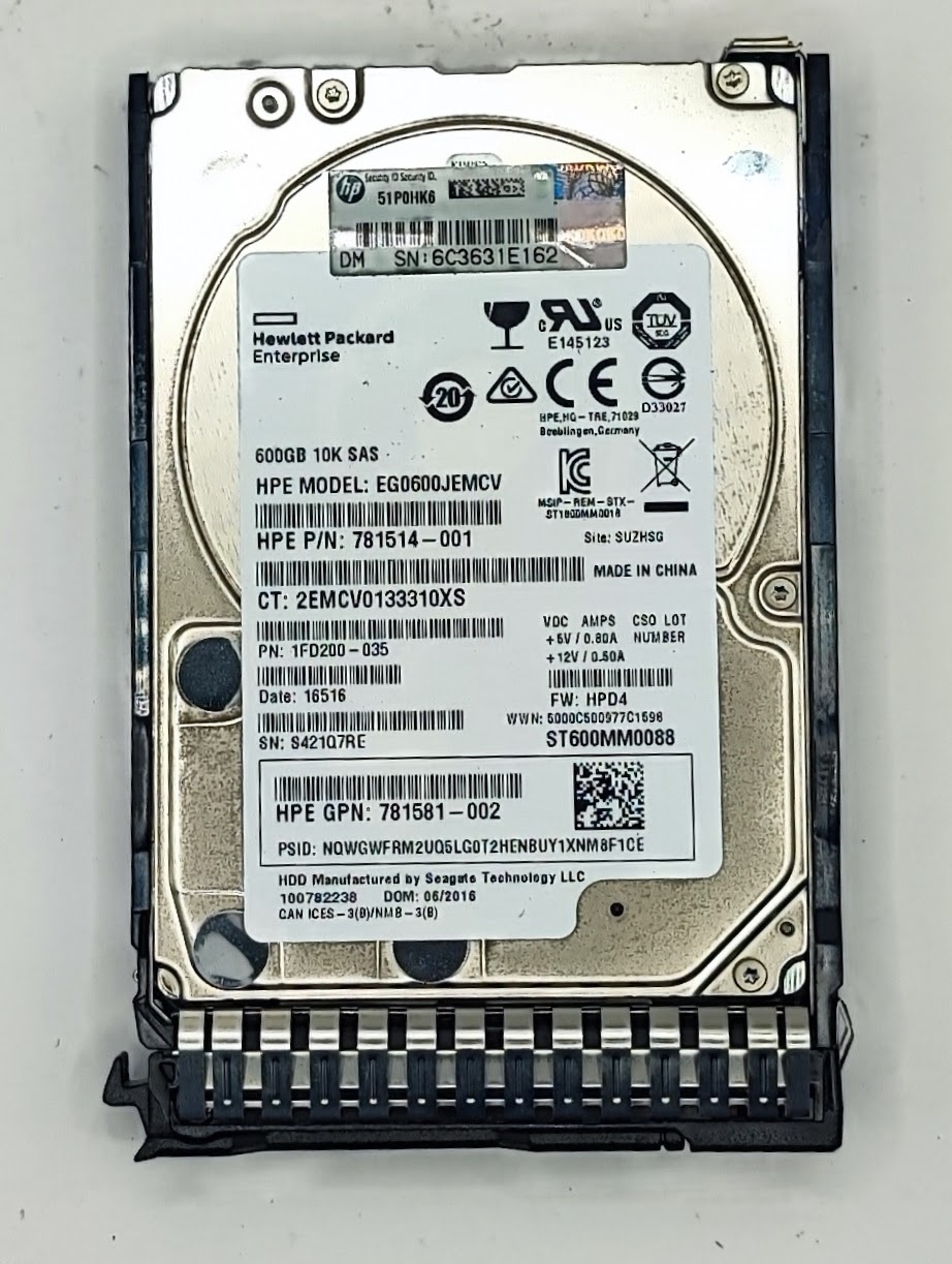 Disco HDD HPE 600GB SAS 12Gbps 10K SFF - PN: 781577-001