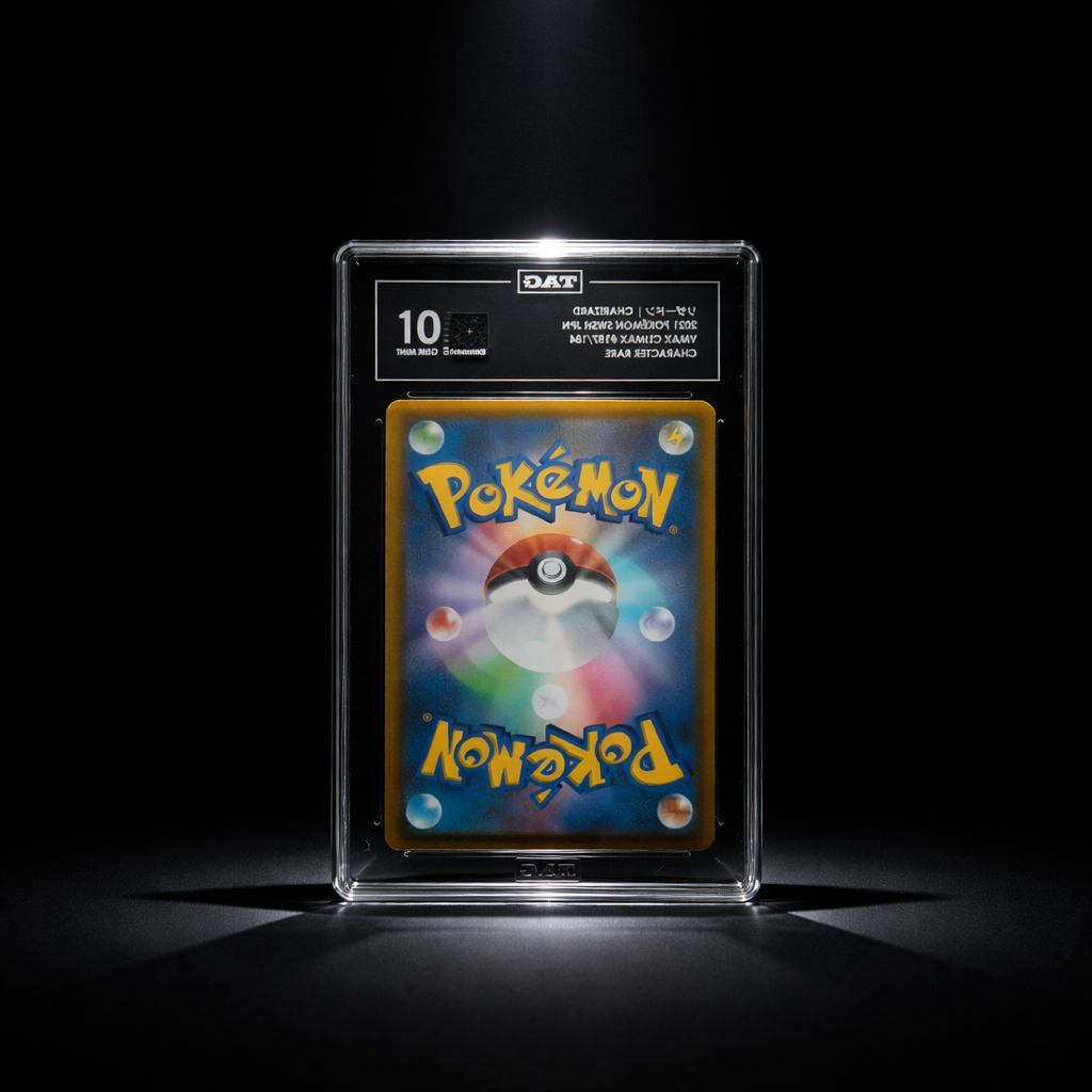 2021 TAG Japanese  pokemon VMAX Charizard grated 10 gem mint signed by the voice actor Cedric Williams.