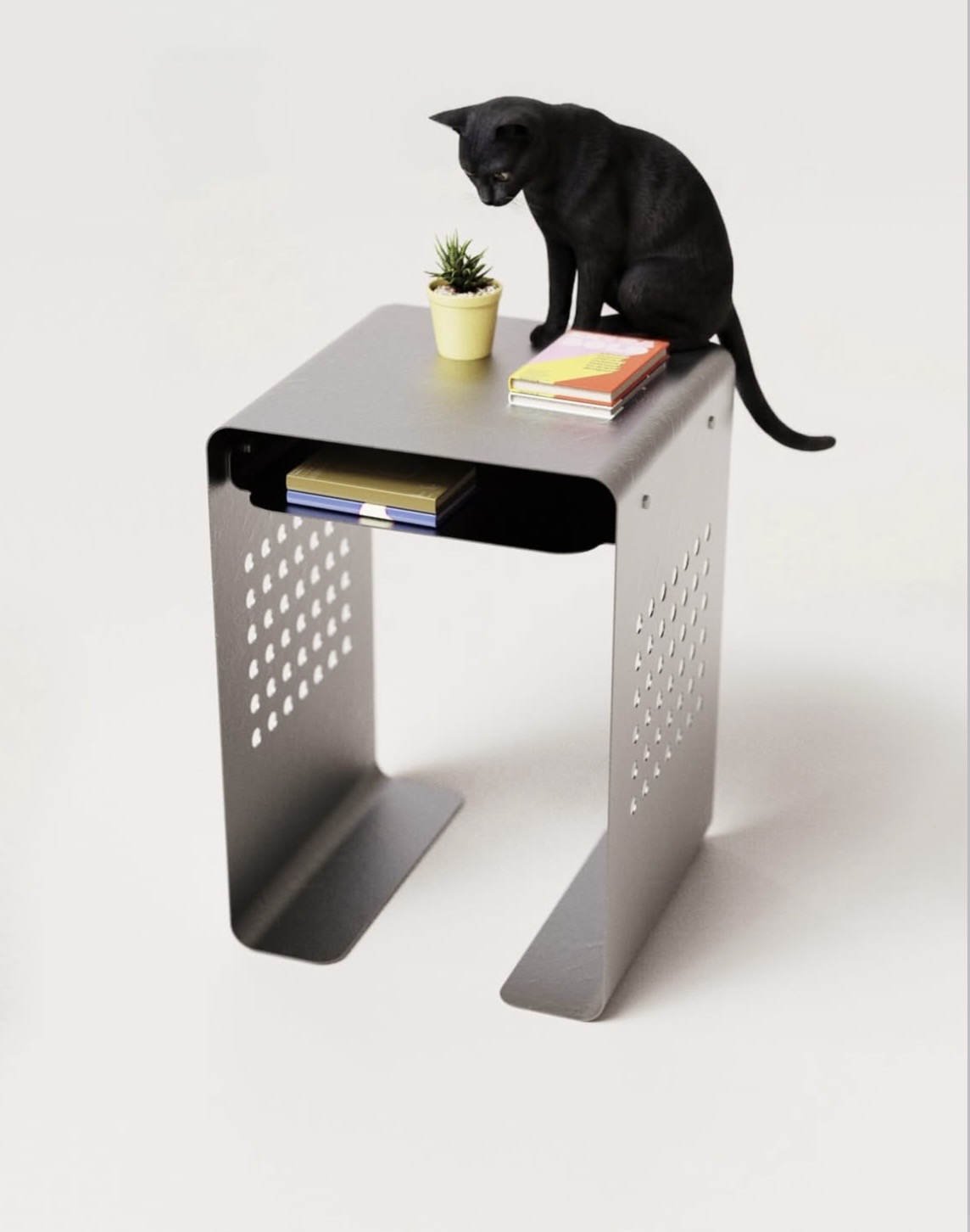 طاولة جانبية معدنية