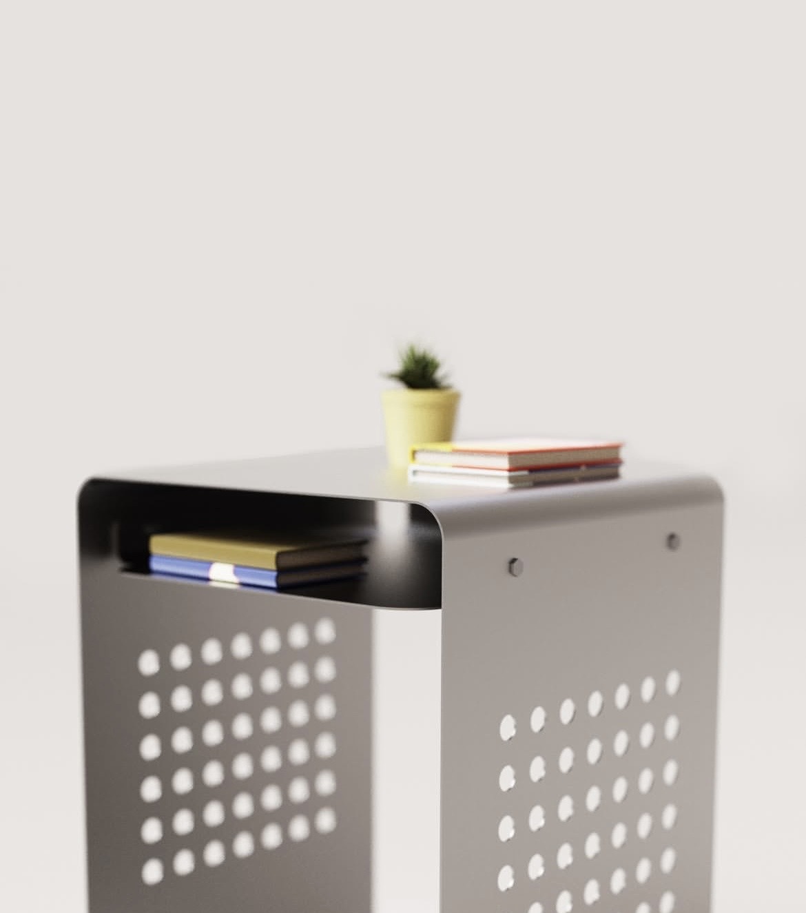 طاولة جانبية معدنية