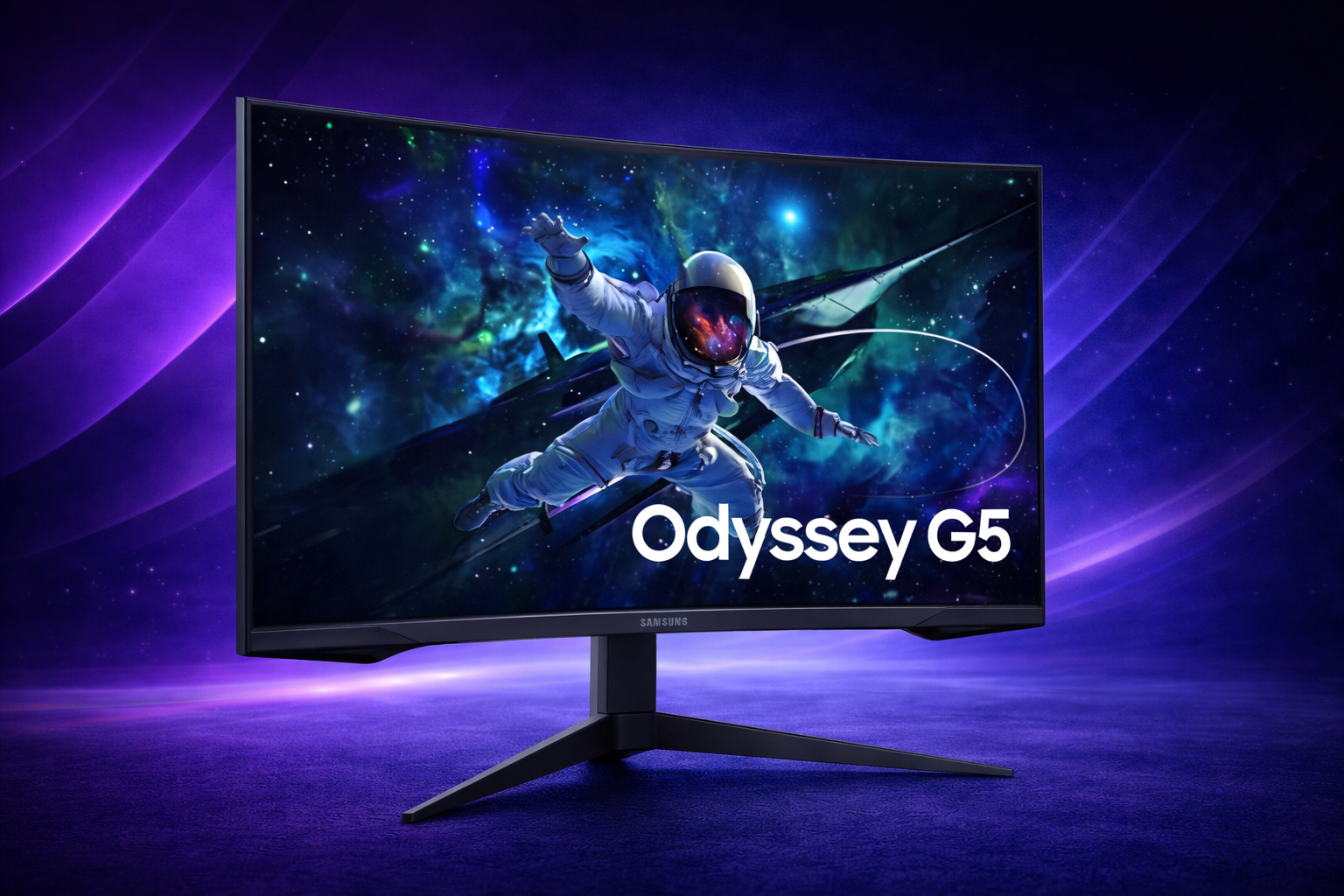 Monitor Gamer Samsung Odyssey G5 32, Resolução QHD,  165Hz & 1ms, Curvatura com 1000R