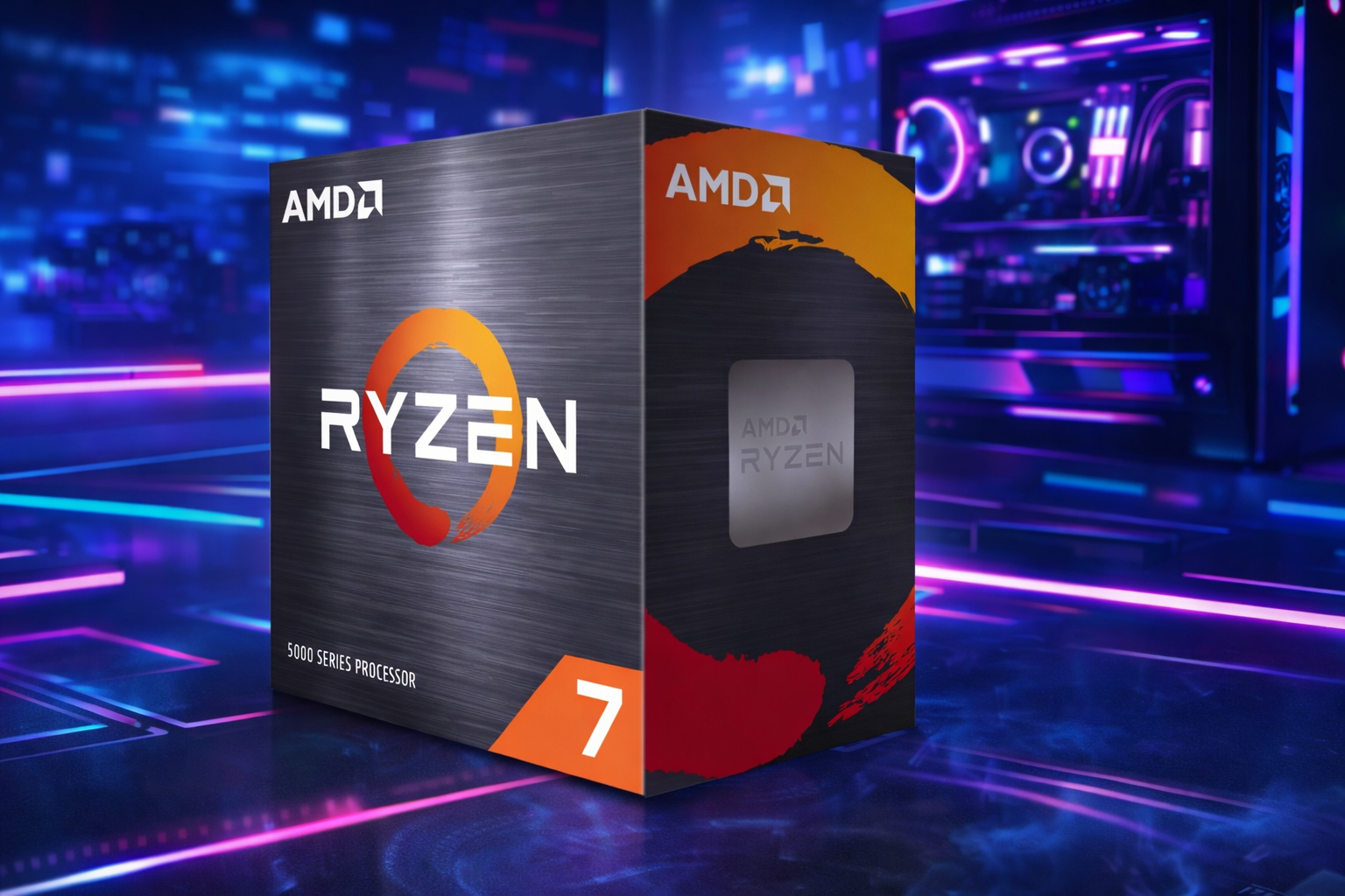PROCESSADOR AMD RYZEN 7 5700X 3.4GHz (TURBO 4.6GHz) 32MB CACHE AM4 100-100000926WOF, Cerâmica cinza