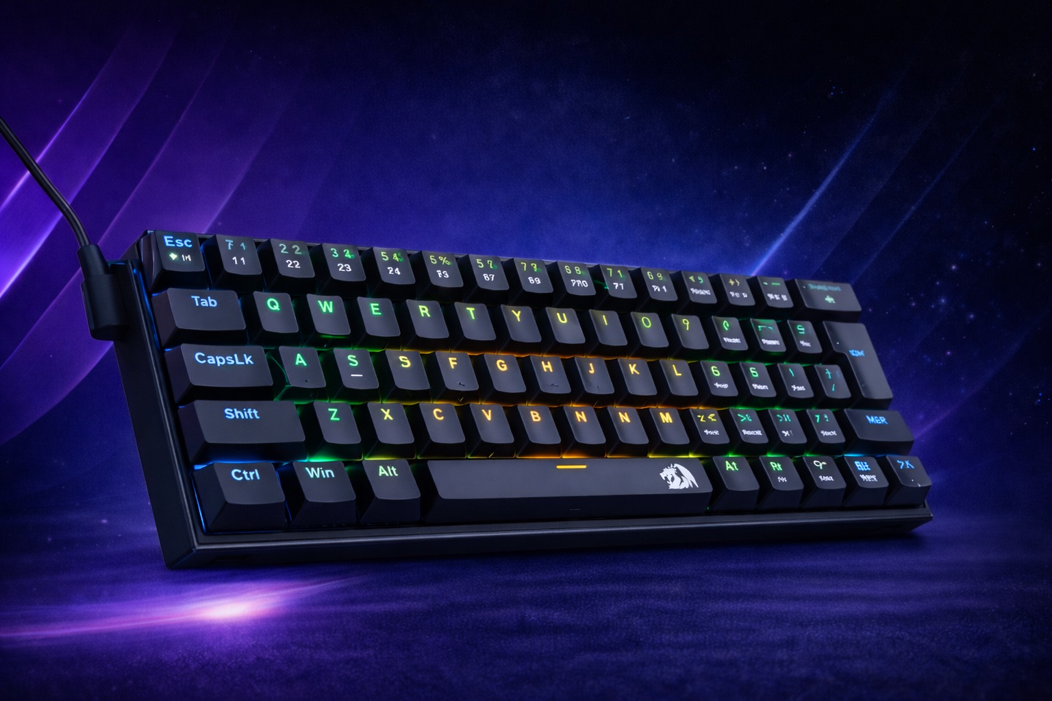 Redragon TECLADO MECANICO GAMER FIZZ RGB PRETO SWITCH AZUL