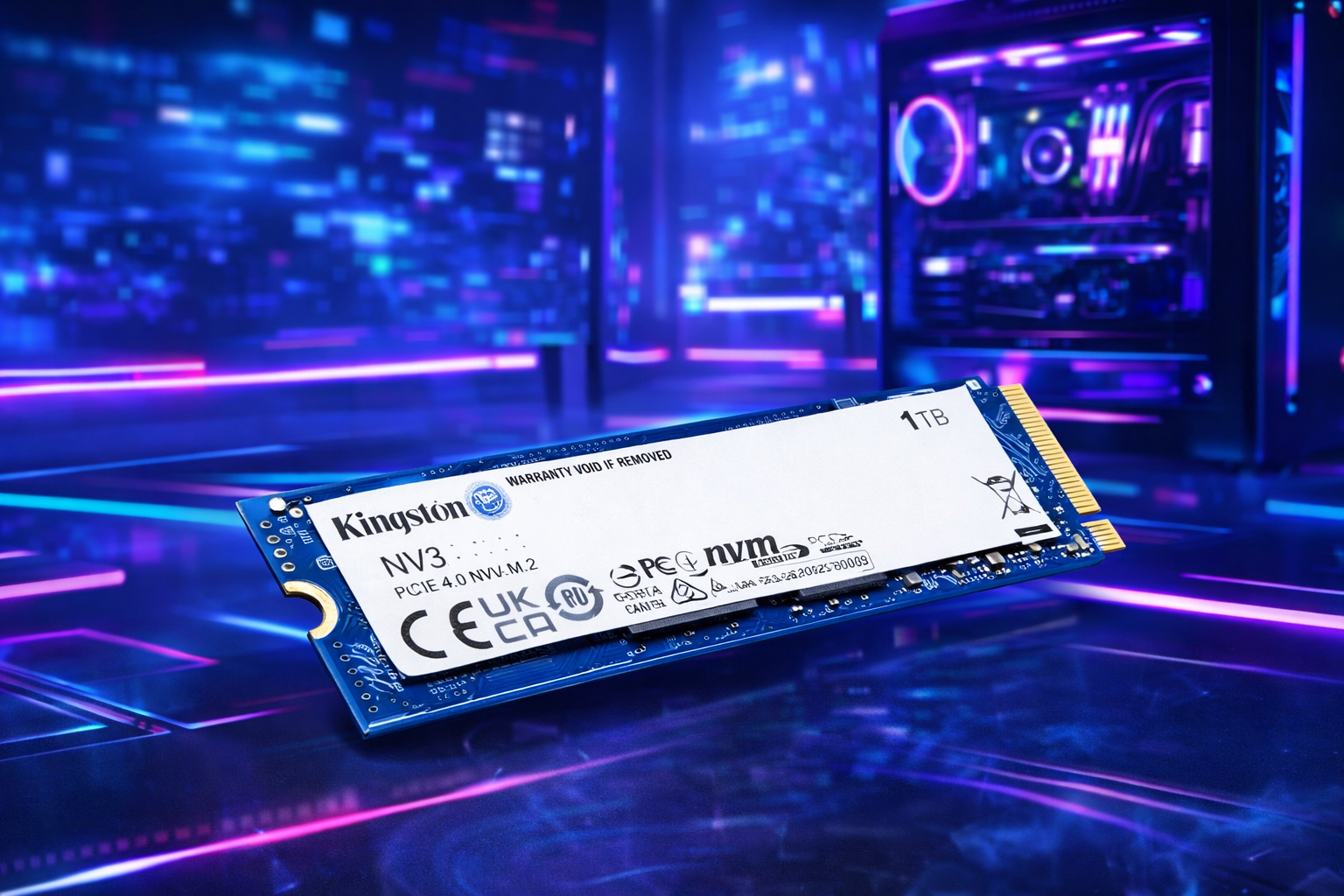 SSD Kingston NV3 1TB M.2 2280 NVMe Gen4, Desempenho e Eficiência para Upgrade de PC – SNV3S/1000G