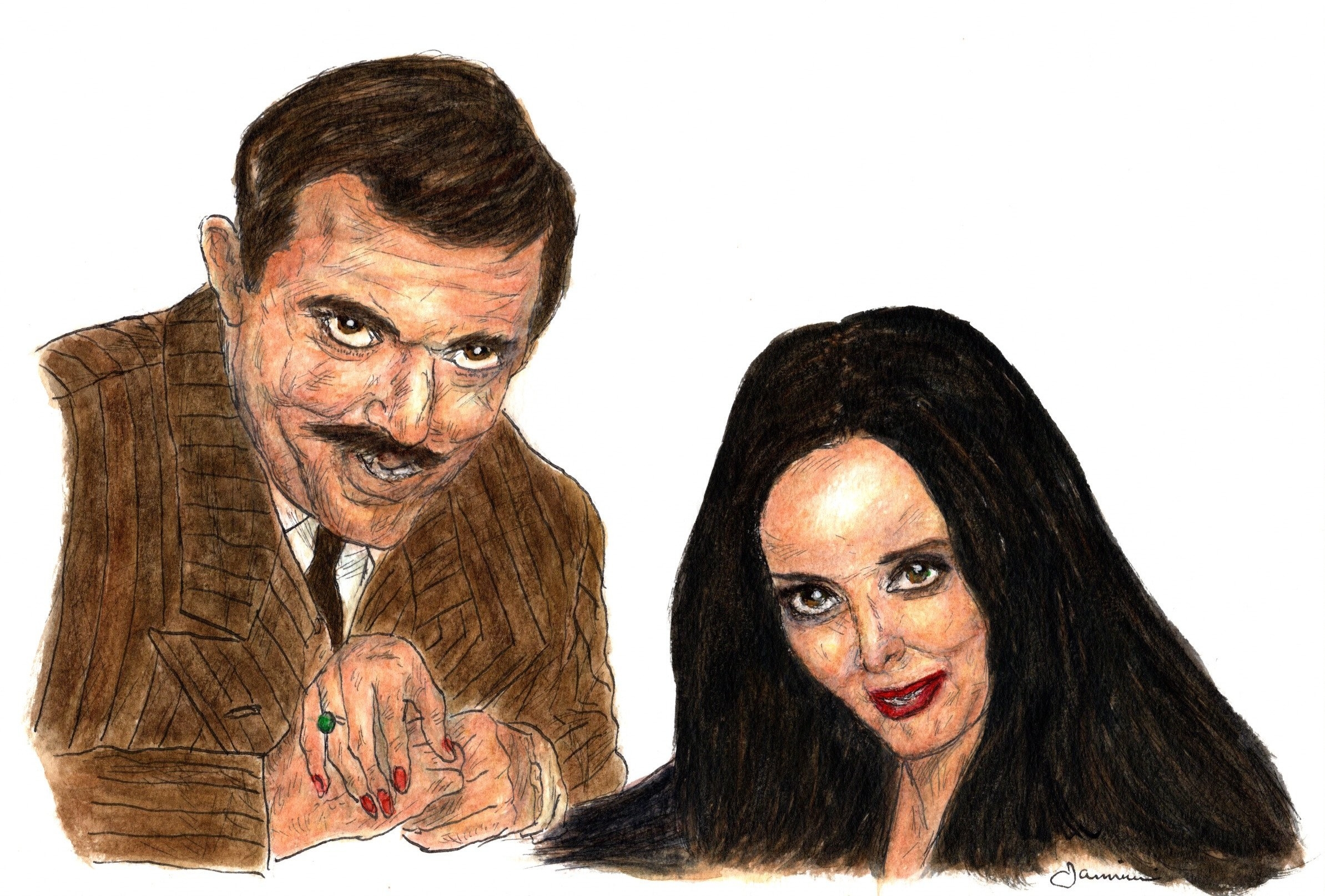 Gomez and Morticia Addams Hollywood Icons