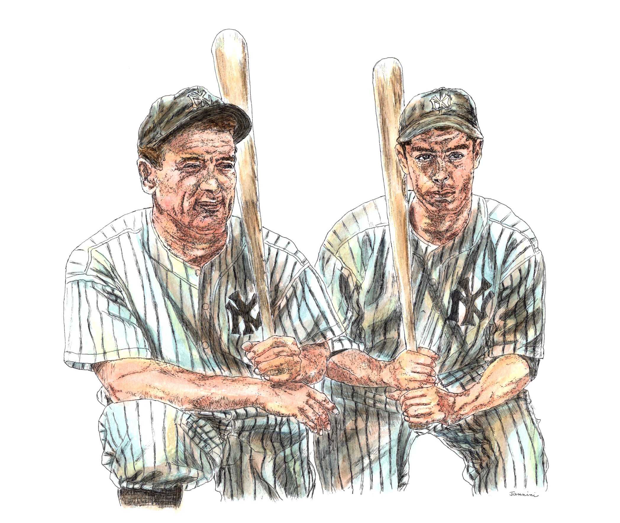 Lou Gehrig and Joe DiMaggio Baseball Legends