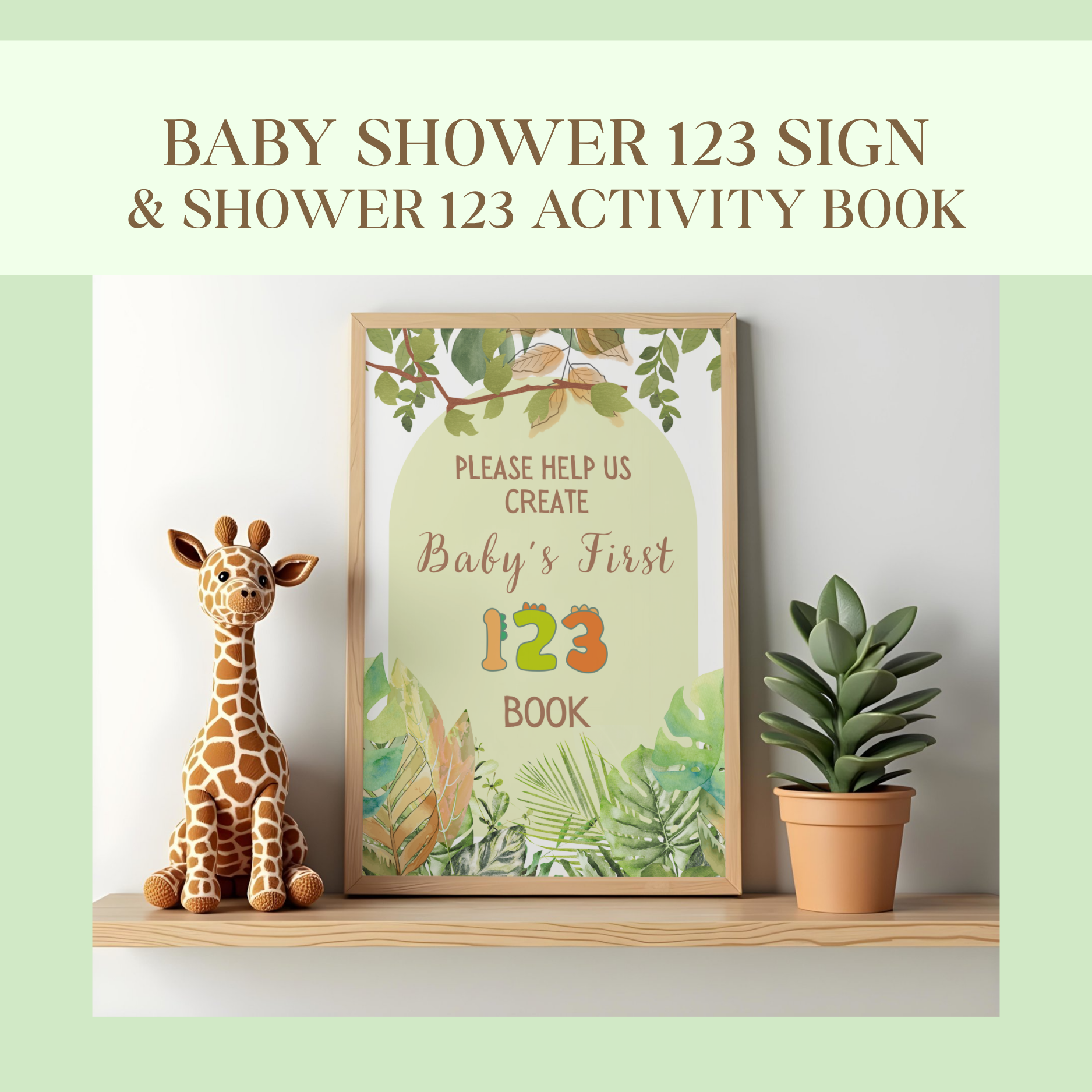 Baby Shower 123 Sign & 123 Activity Book