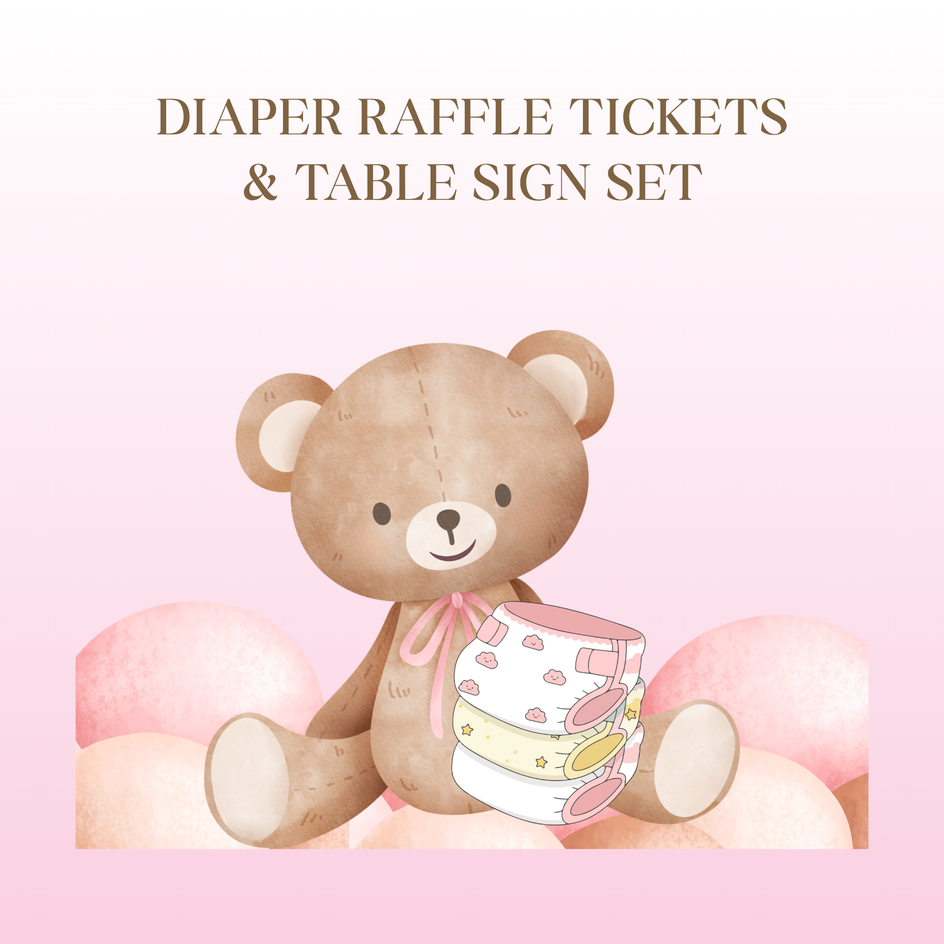 Diaper Raffle Ticket & Table Sign Set