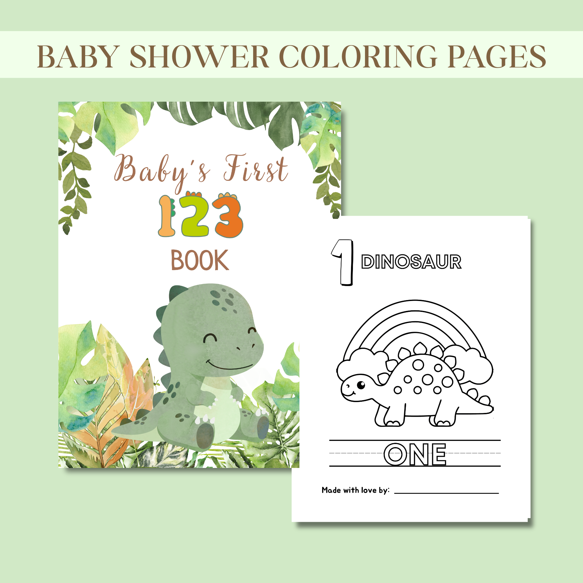 Baby Shower 123 Sign & 123 Activity Book