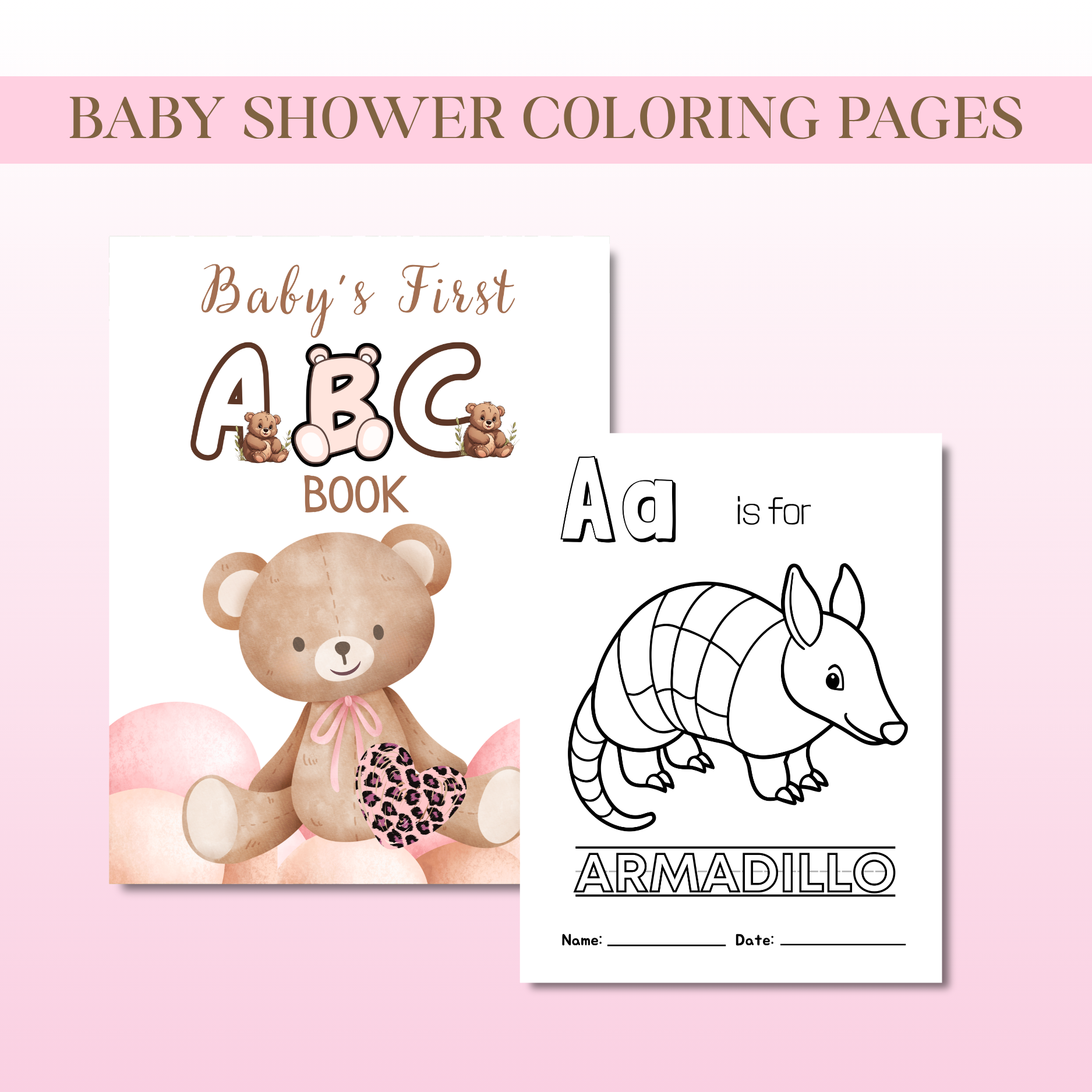 Baby Shower ABC Sign & Activity Book