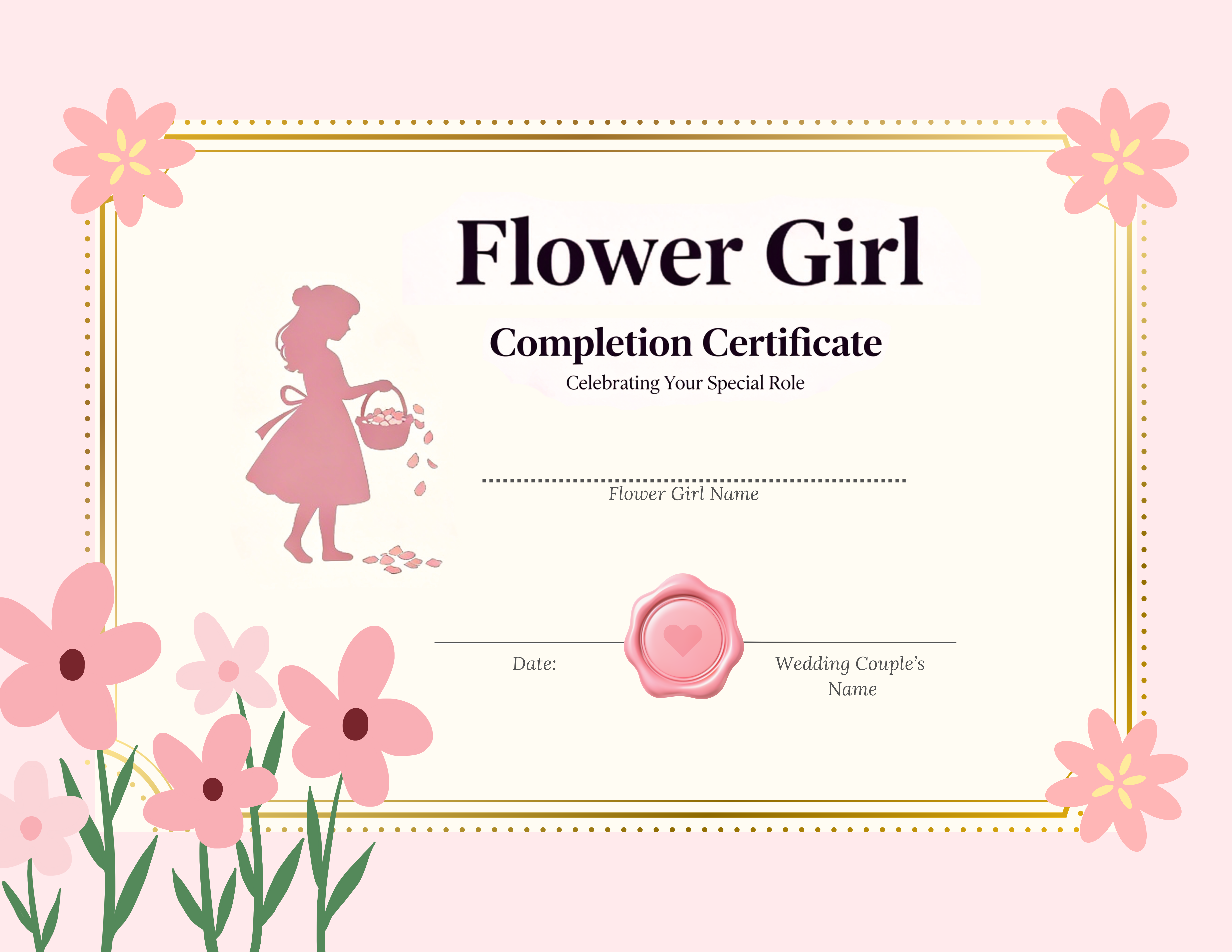 Wedding kids Completion Certificate