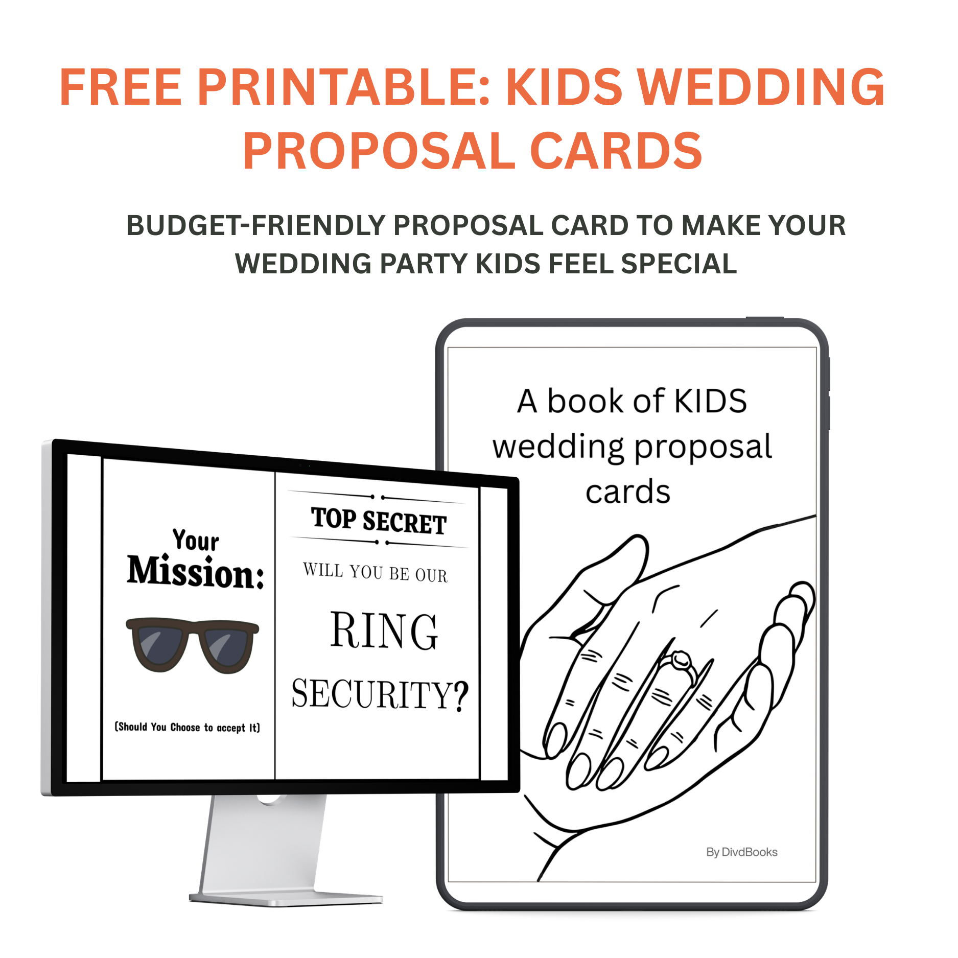 Kids Wedding Proposal Cards (Printable)