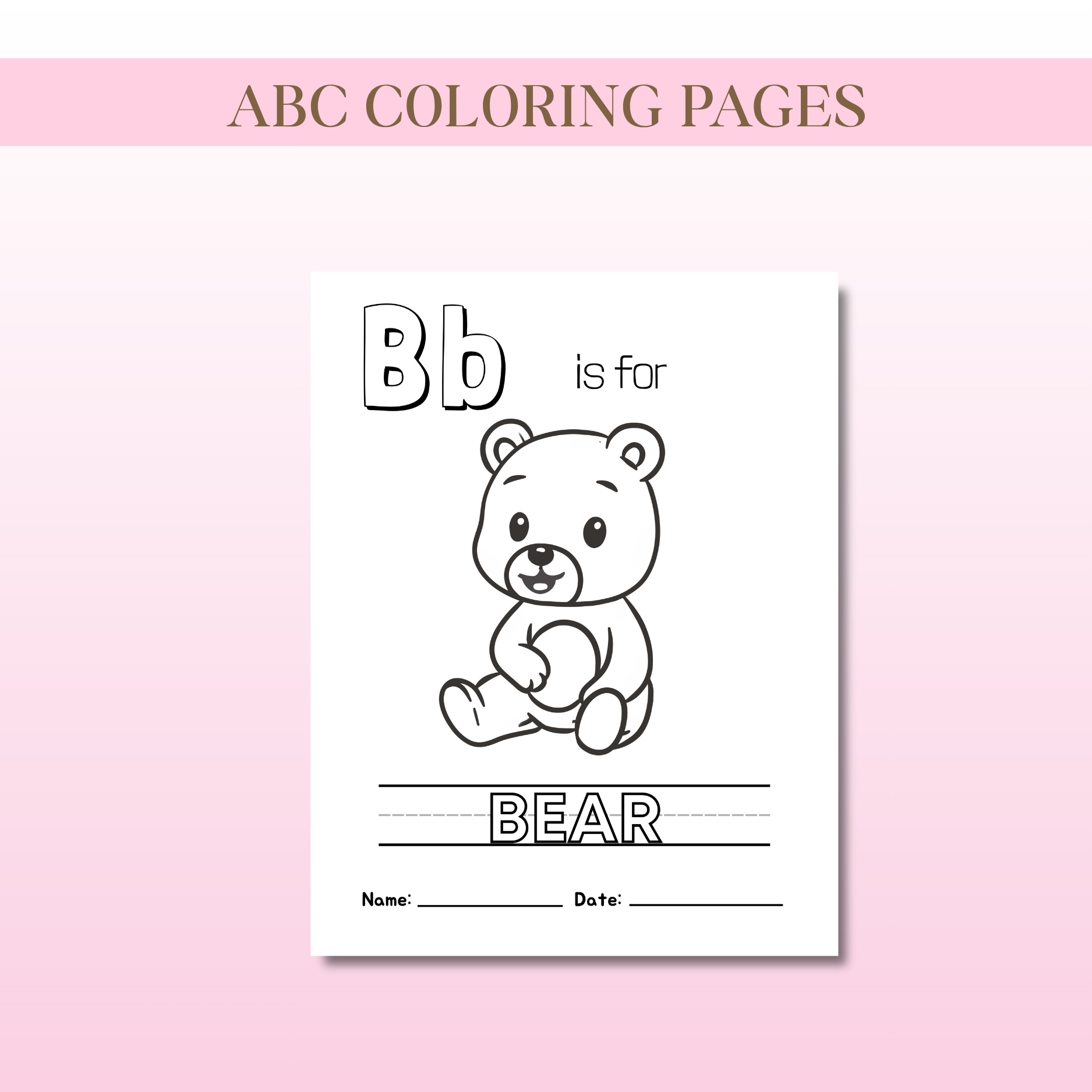 Baby Shower ABC Sign & Activity Book