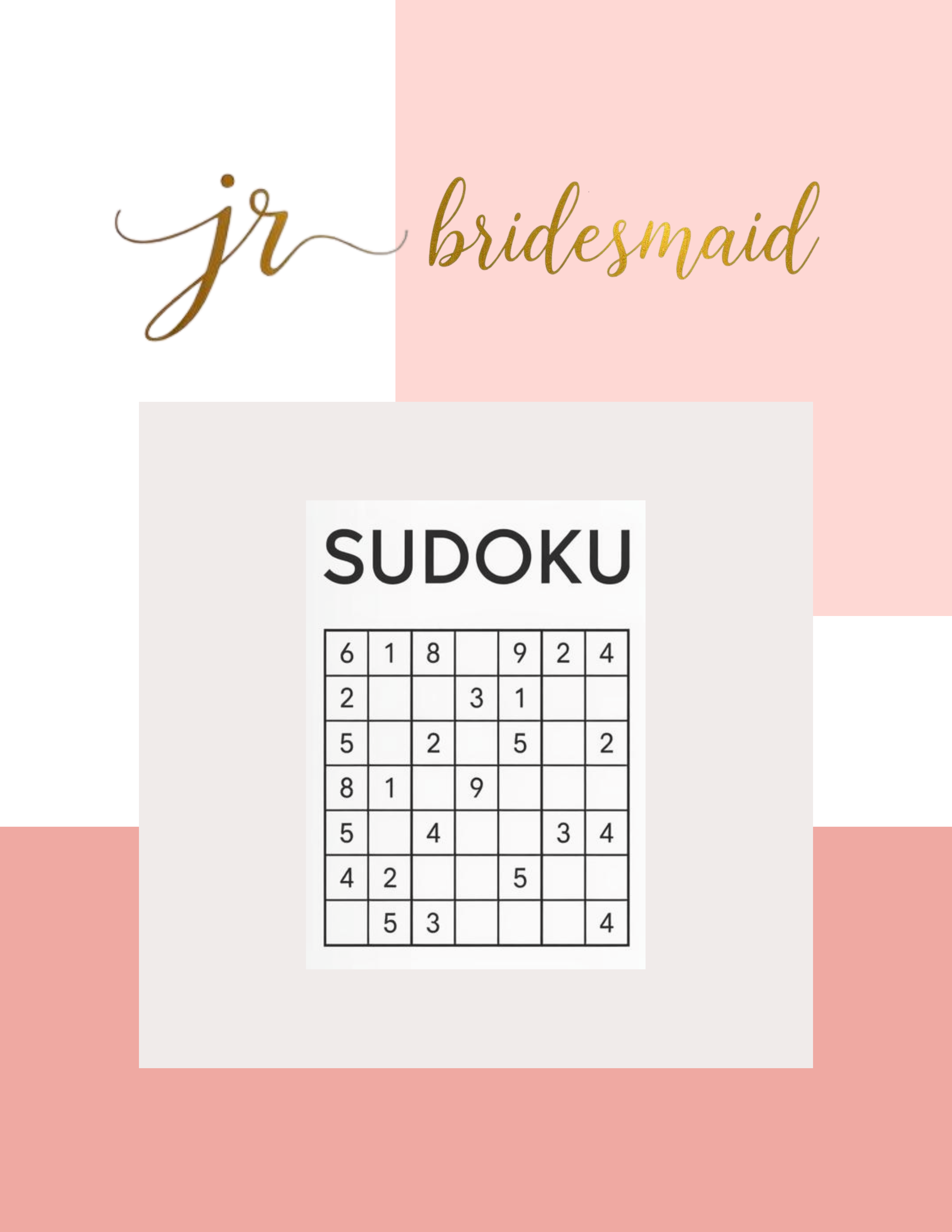 JR Bridesmaid Sudoku Book VOL. 1