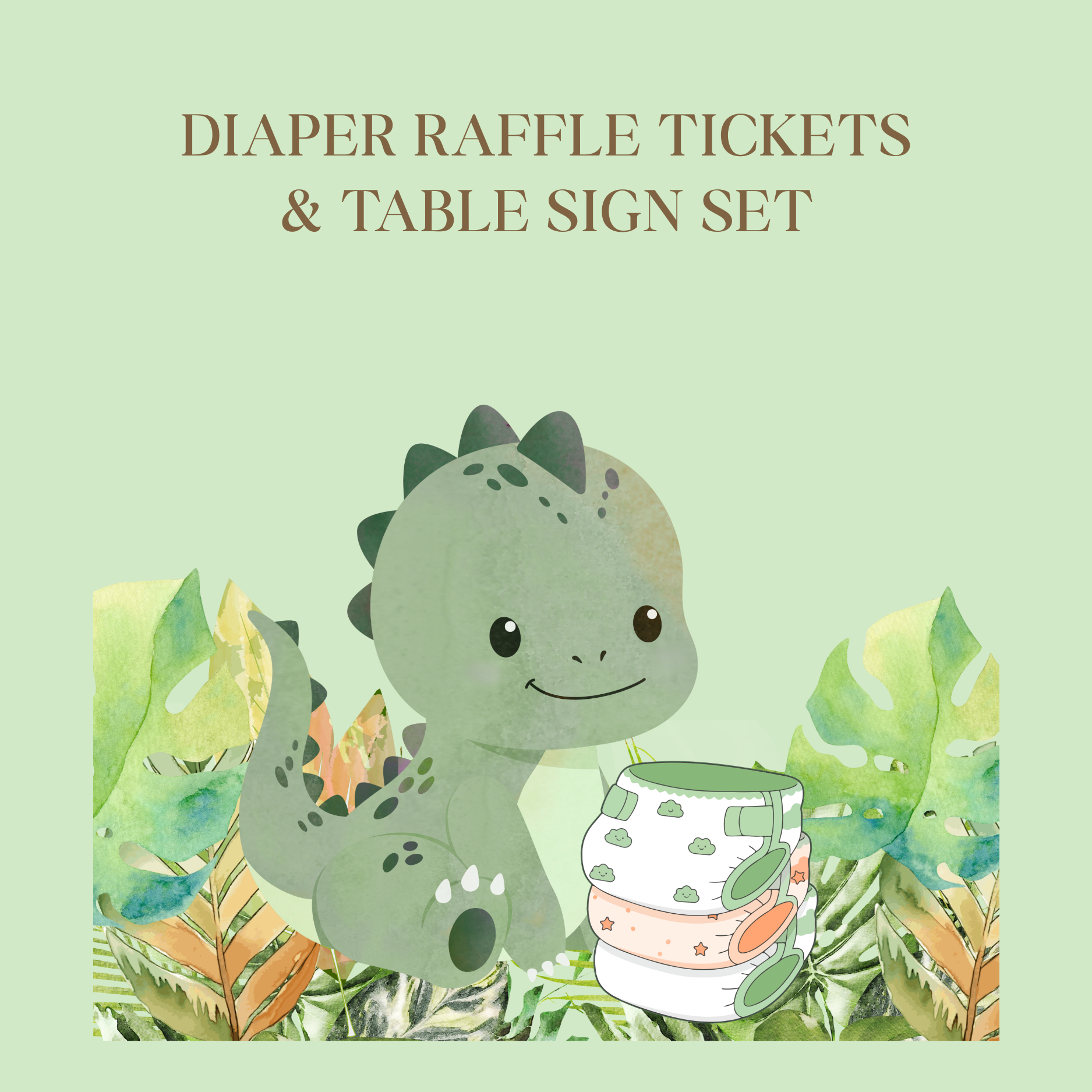 Dinosaur Diaper Raffle Set