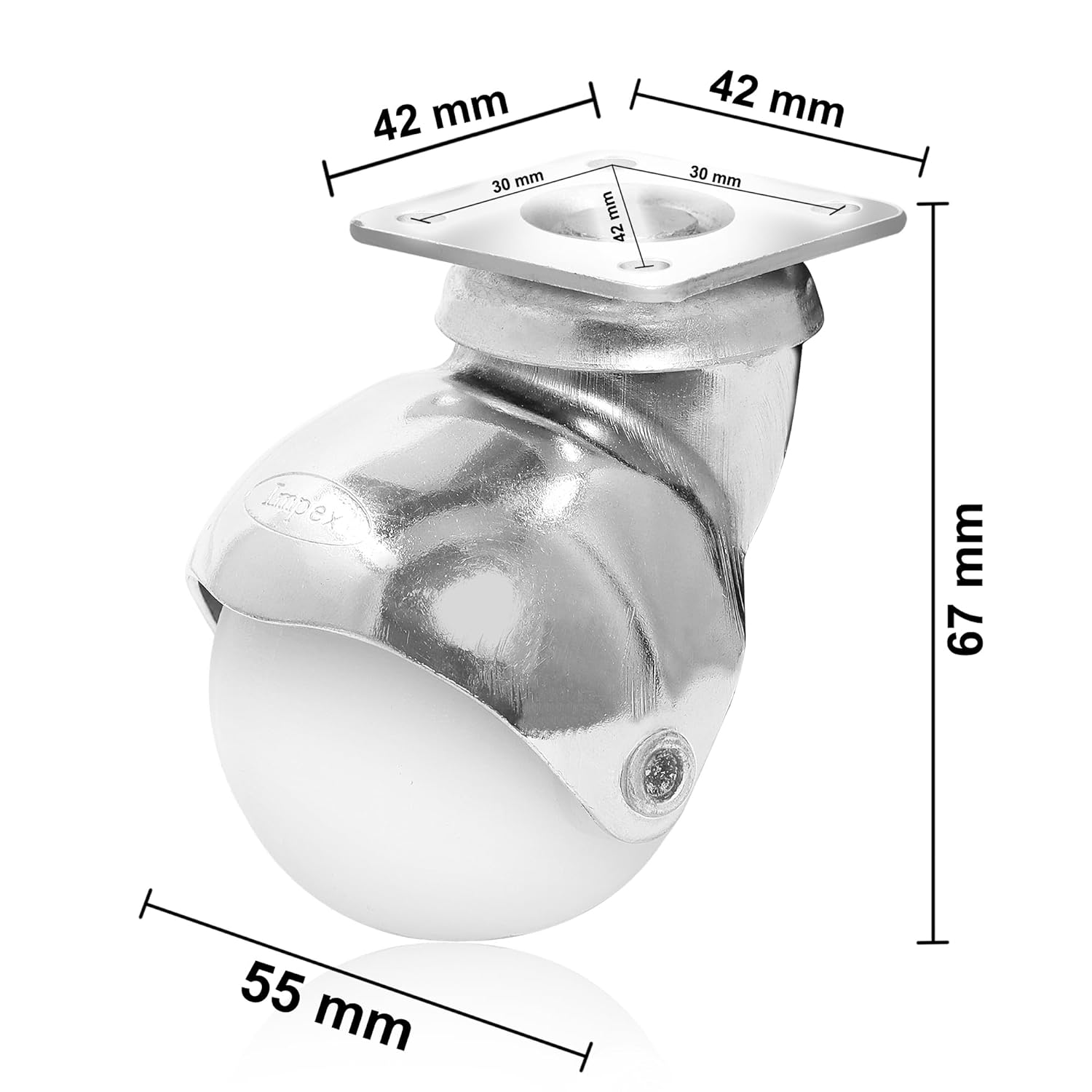 Stainless Steel Ball Caster Wheels (Set of 4)