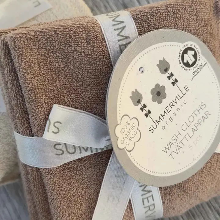 Ekologiški kūdikių rankšluostukai – šiltai pilkai rudi