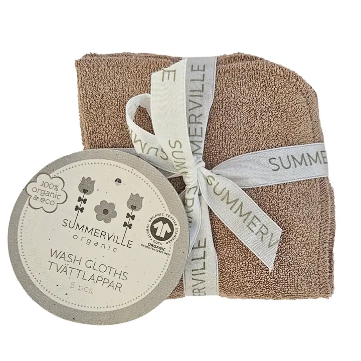 Ekologiški kūdikių rankšluostukai – šiltai pilkai rudi