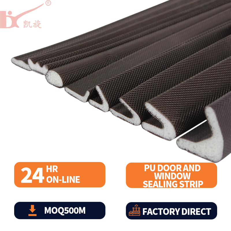 KAIXUAN High Quality Extruded Flexible Door Window Top Side Frame PU Foam Custom Shape Seal Strip