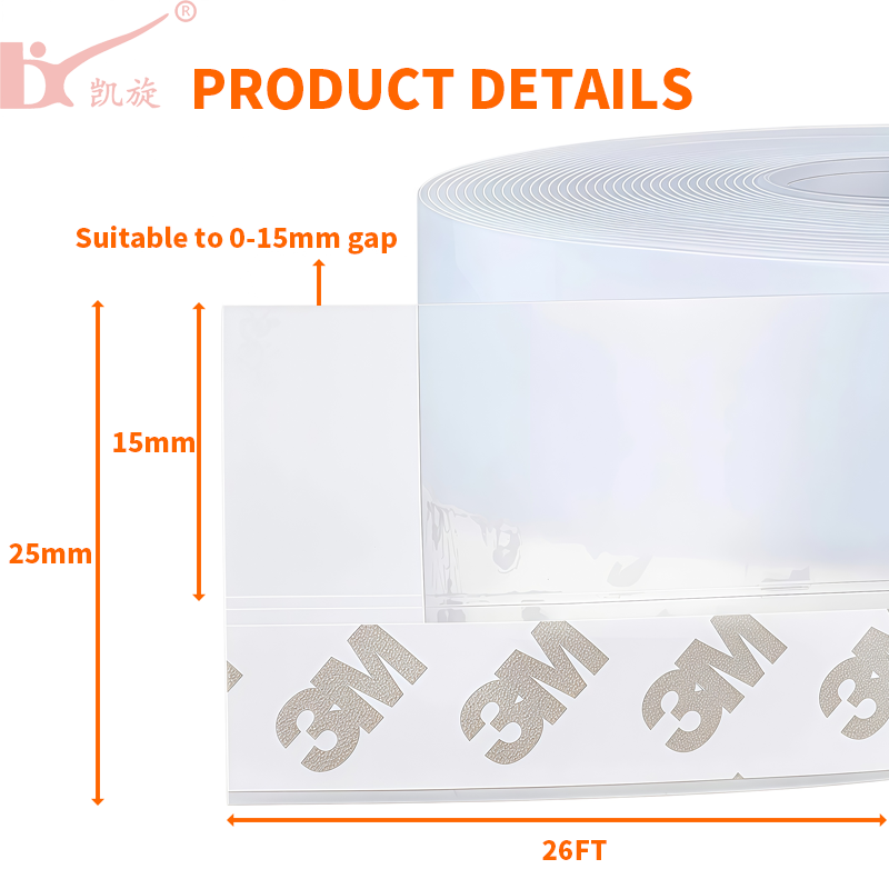 Flexible Transparent Clear Silicone Aesthetic Invisible Strong Adhesive Door Window Silicone Sealing Strip