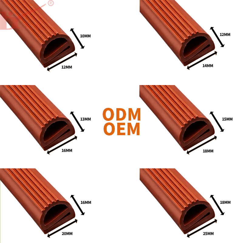 E Shape High Temperature Resistance (-65-250C) Shore a 50-85 Silicone Oven & Refrigerator Door Edge Seal Strip