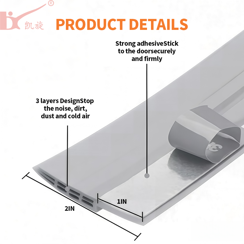 Factory Direct Supply Premium Quality Tear Resistant Weather Insulation Self Adhesive Door Bottom Silicone Sealing Strip
