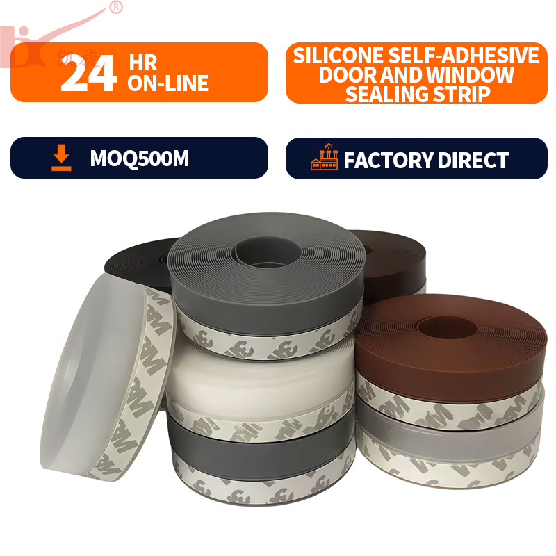 Flexible Transparent Clear Silicone Aesthetic Invisible Strong Adhesive Door Window Silicone Sealing Strip