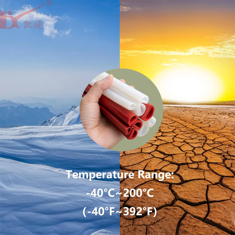 E Shape High Temperature Resistance (-65-250C) Shore a 50-85 Silicone Oven & Refrigerator Door Edge Seal Strip