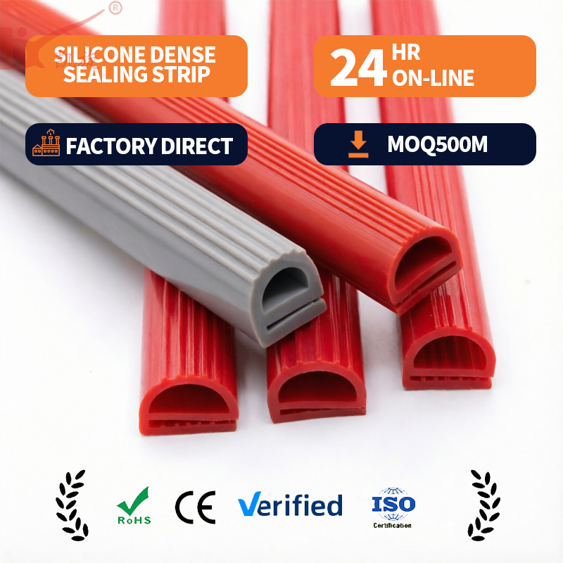 E Shape High Temperature Resistance (-65-250C) Shore a 50-85 Silicone Oven & Refrigerator Door Edge Seal Strip