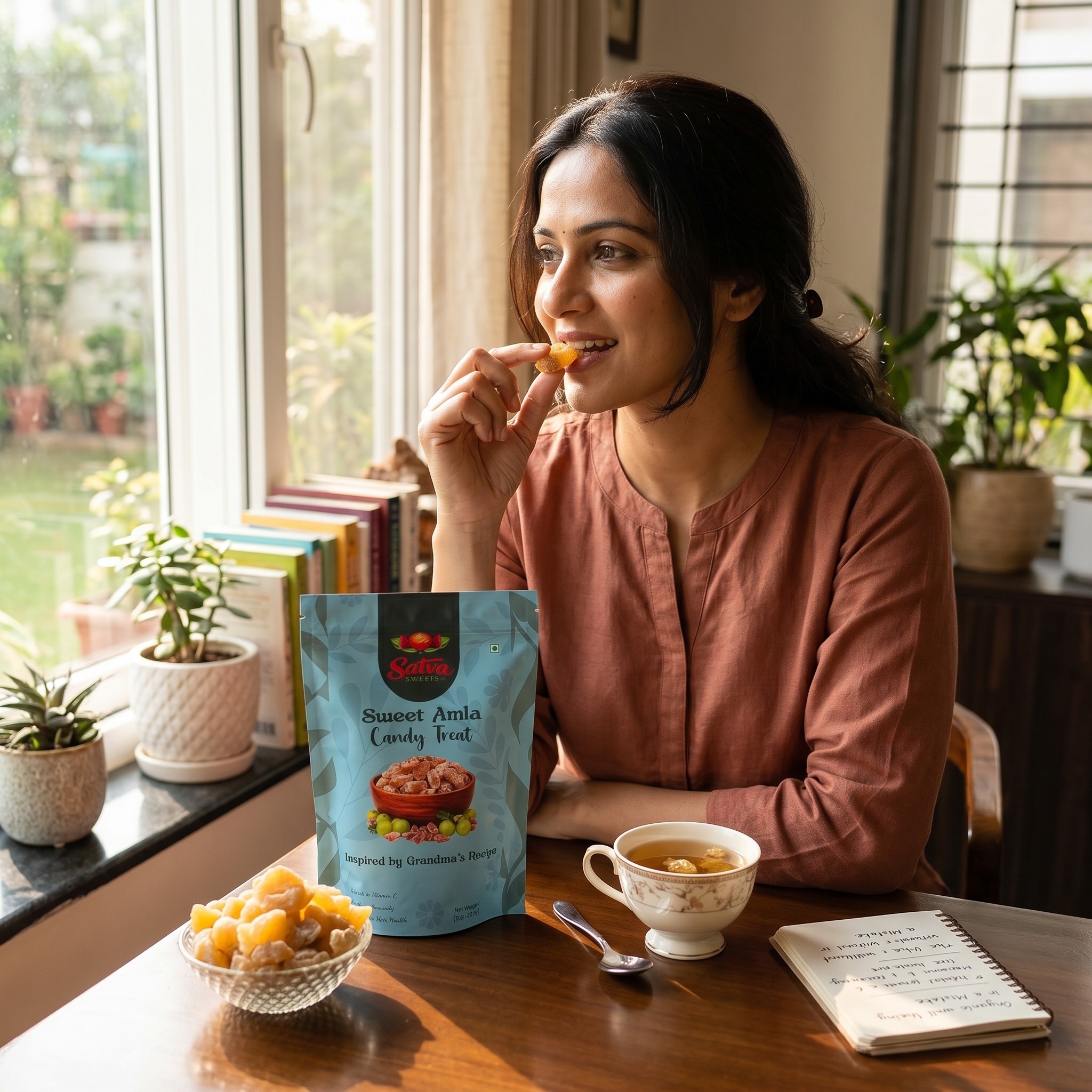 Satva Sweets Sweet Amla Candy | Tangy Sweet Indian Gooseberry Treat | Vitamin C Rich Snack | Kids & Family | 200g