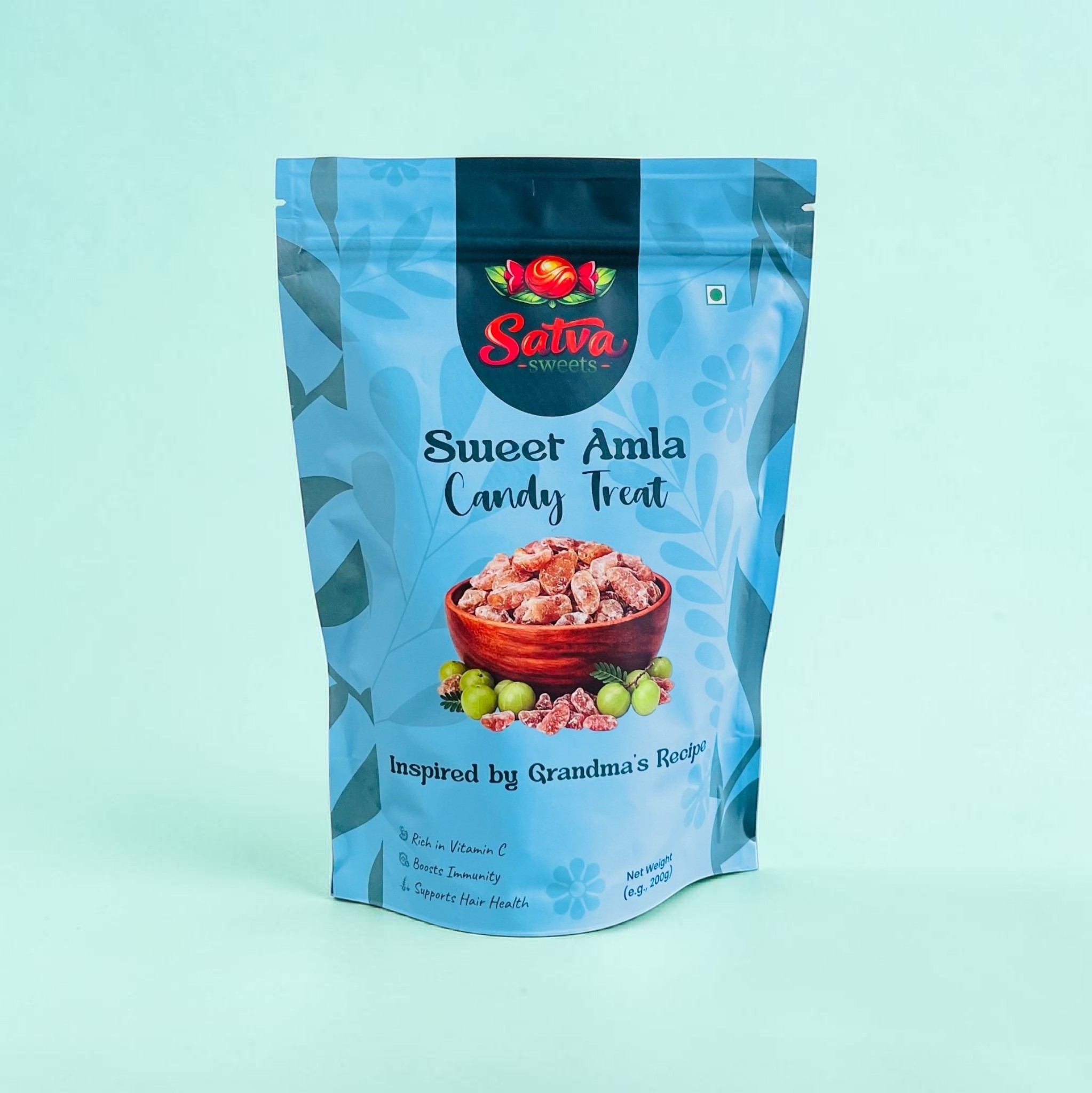 Satva Sweets Sweet Amla Candy | Tangy Sweet Indian Gooseberry Treat | Vitamin C Rich Snack | Kids & Family | 200g