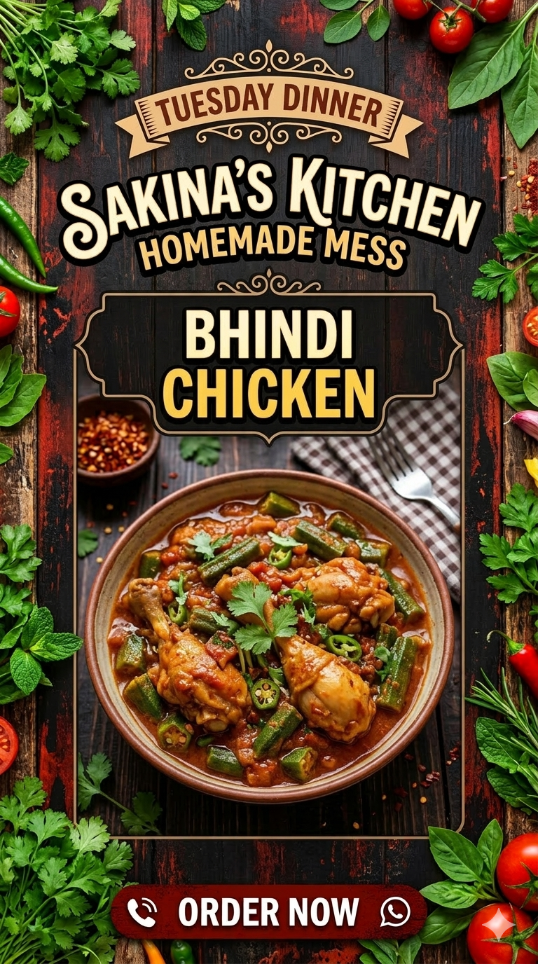 Tuesday Dinner (Bhindi Chicken)