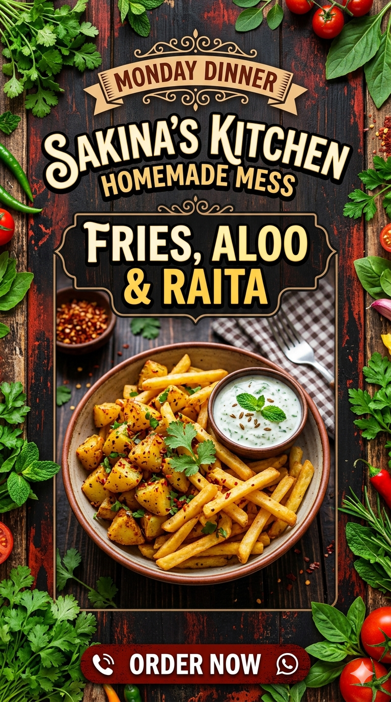 Monday Dinner (Fries Allo & Raita)
