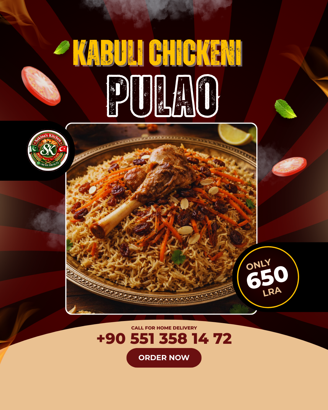 Kabuli Chicken Pulao