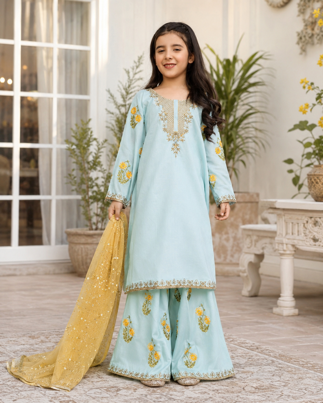 Girls Embroidered Lawn Suit