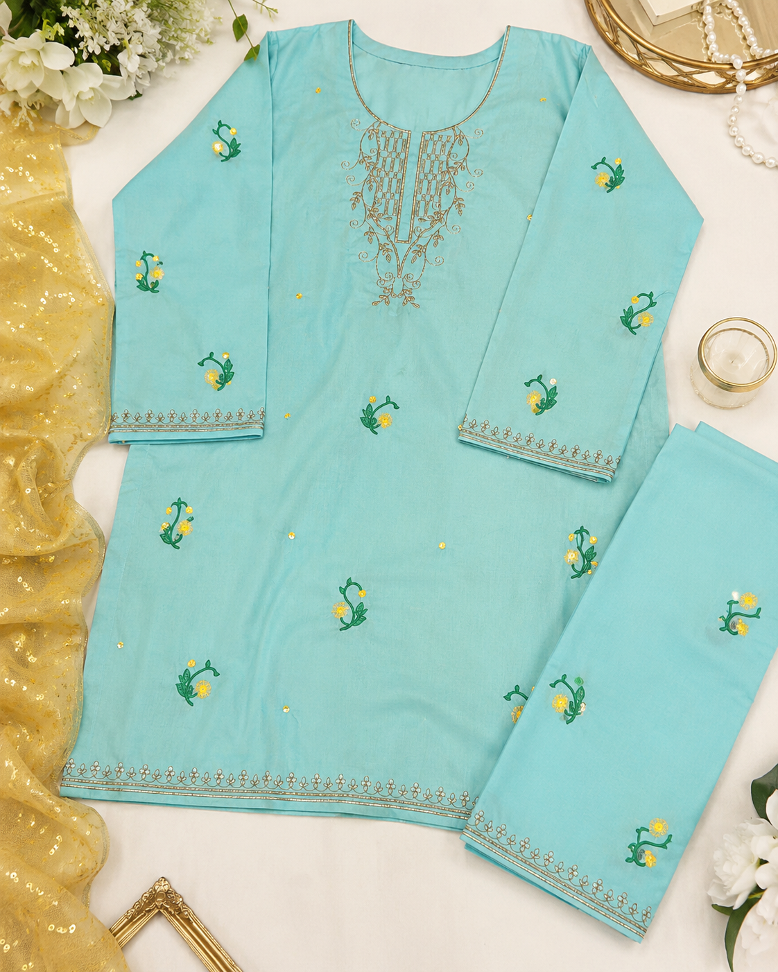 Girls Embroidered Lawn Suit