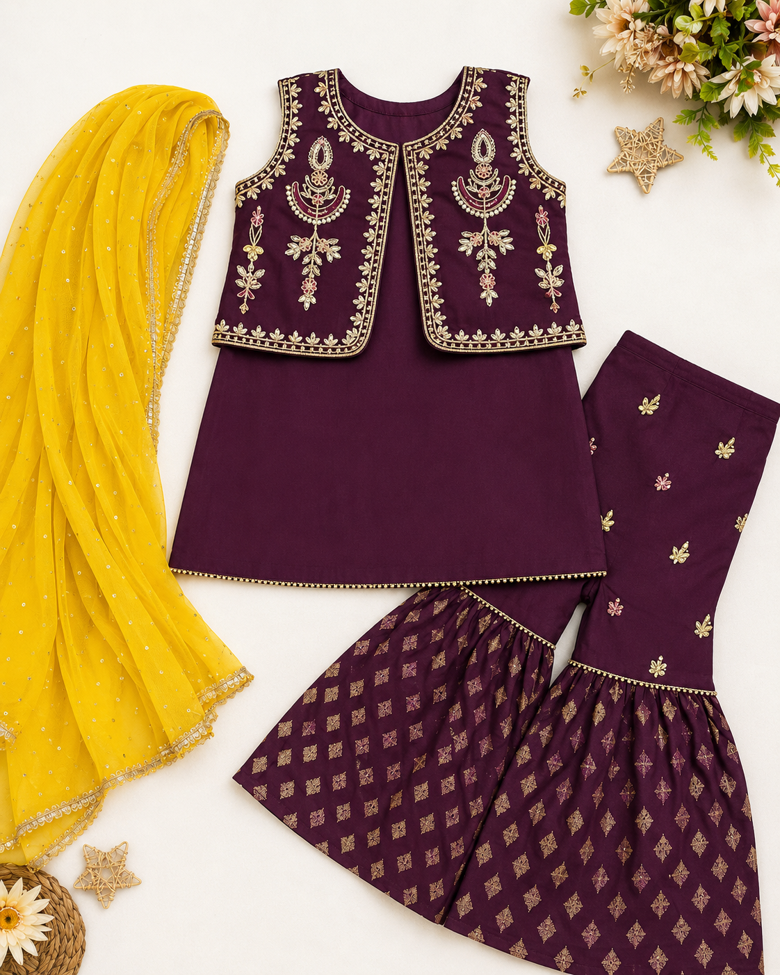 Girls Festive Sharara Set