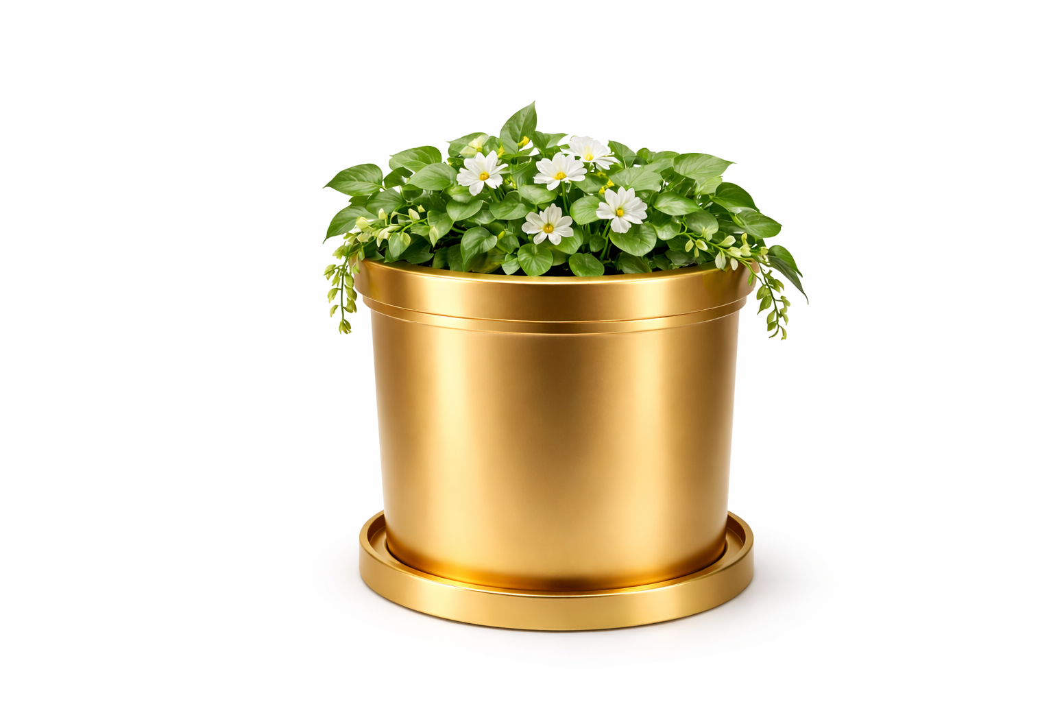 Golden Fiber-glass Planter