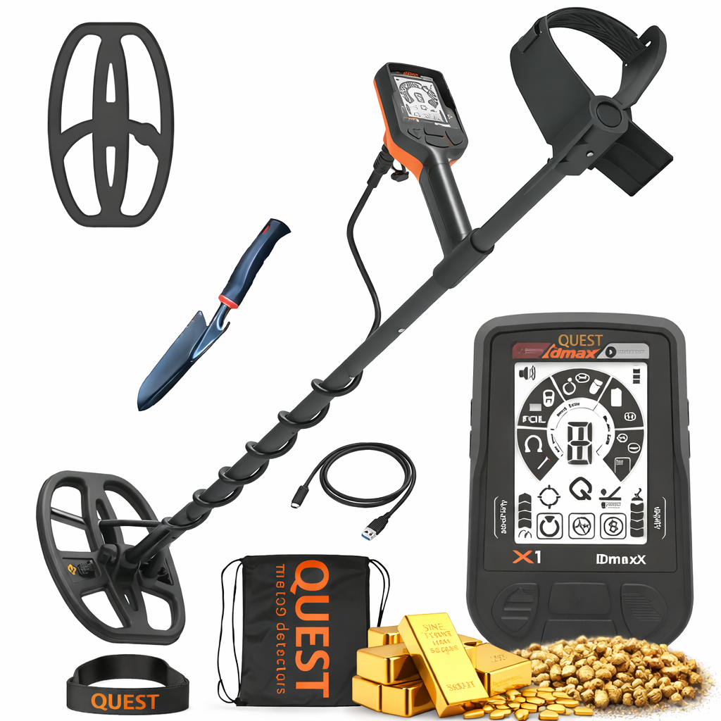 QUEST X1 ID MAX – DETECTOR DE METALES MODERNO DOBLE BOBINA