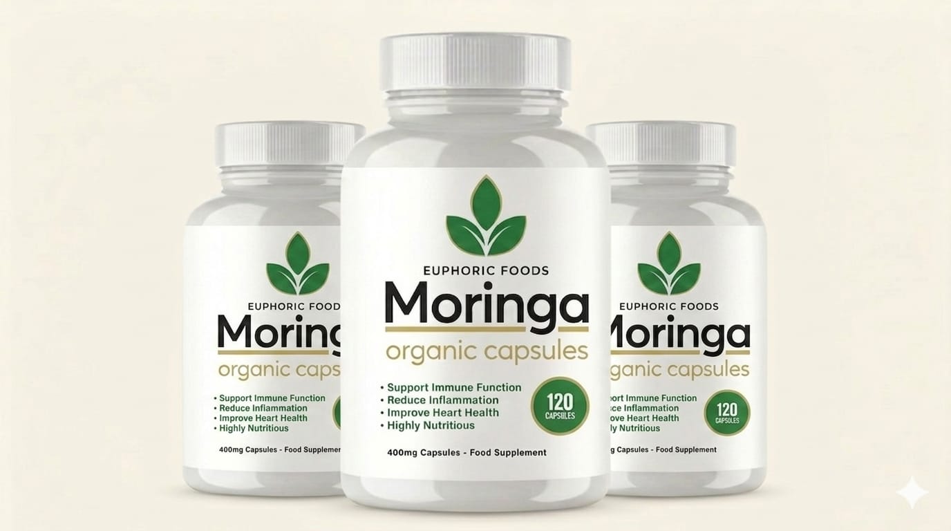 120 Premium Organic Moringa Capsules X3